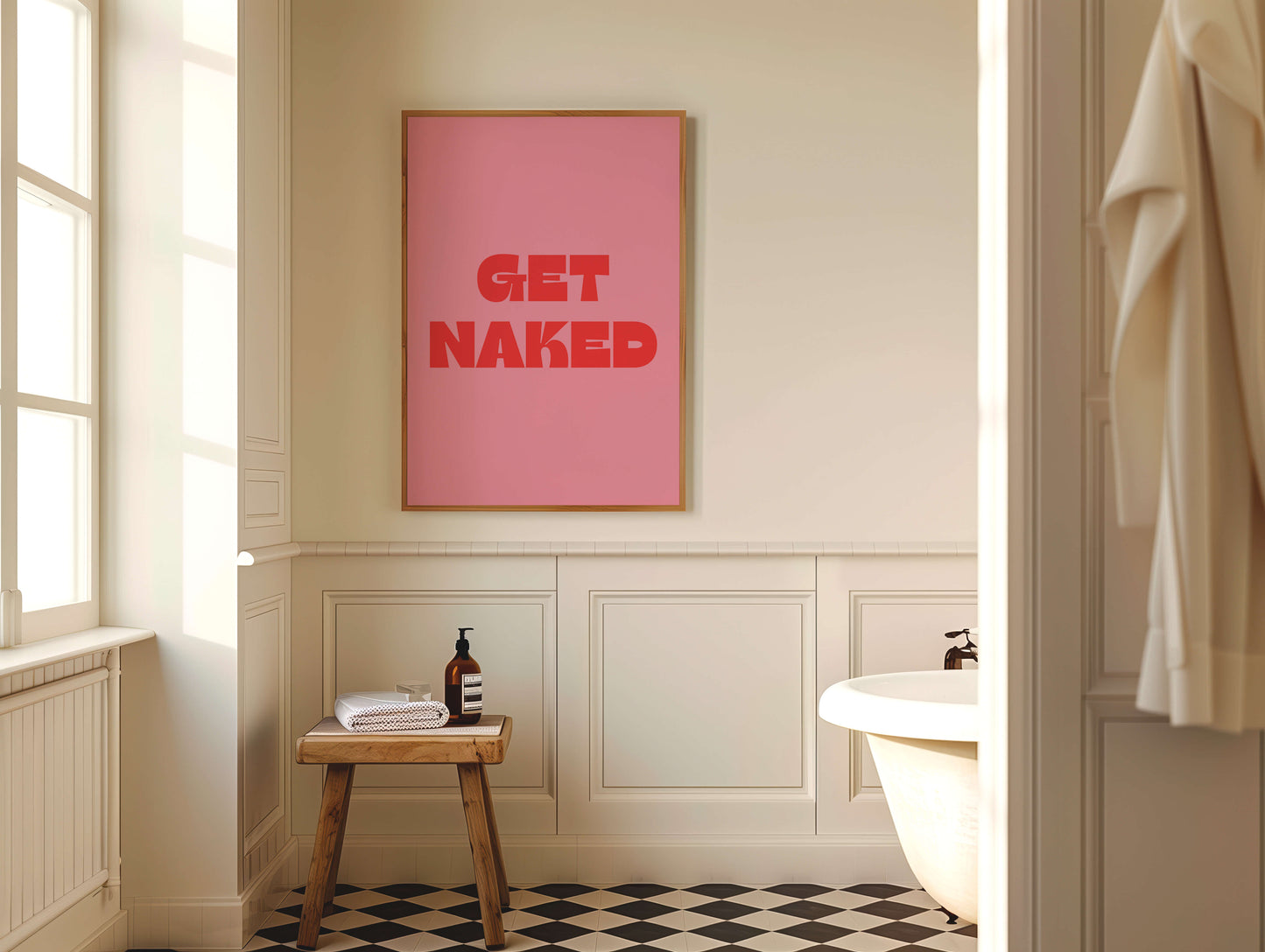 Get Naked Bathroom Poster