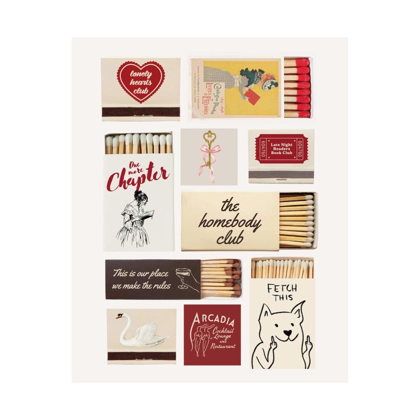Bookish Retro Matchbox Poster