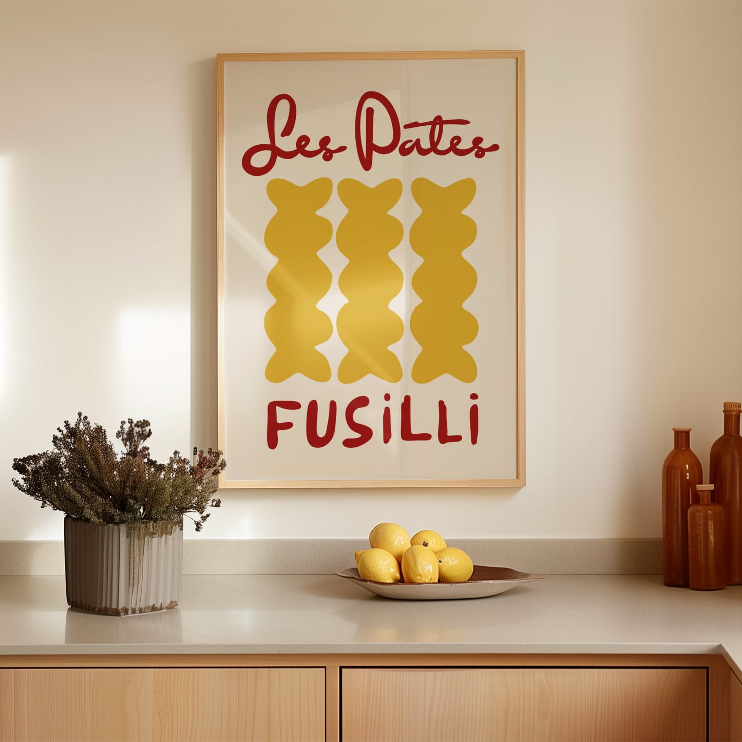 Fusilli Pasta Kitchen Poster