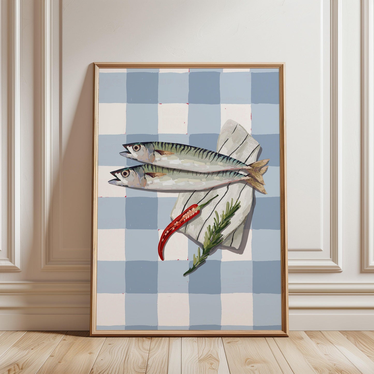 Checkered Sardines Kitchen Poster