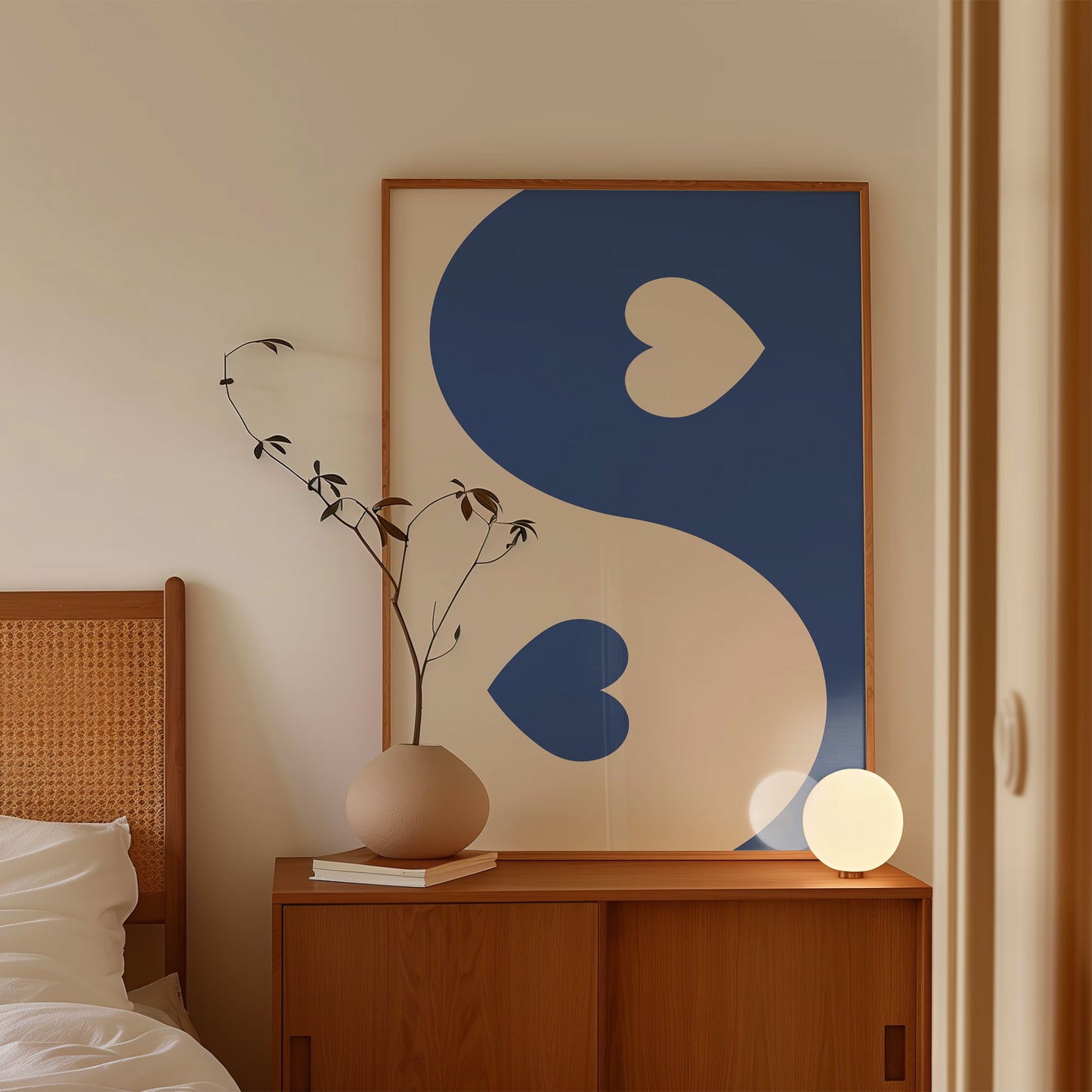 Yin Yang Heart Blue Poster