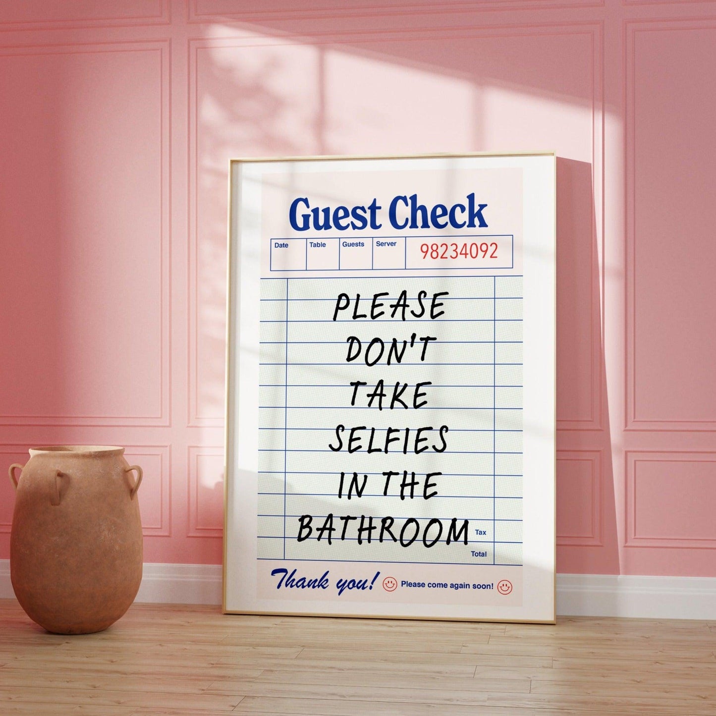 No Selfies in the Bathroom Poster
