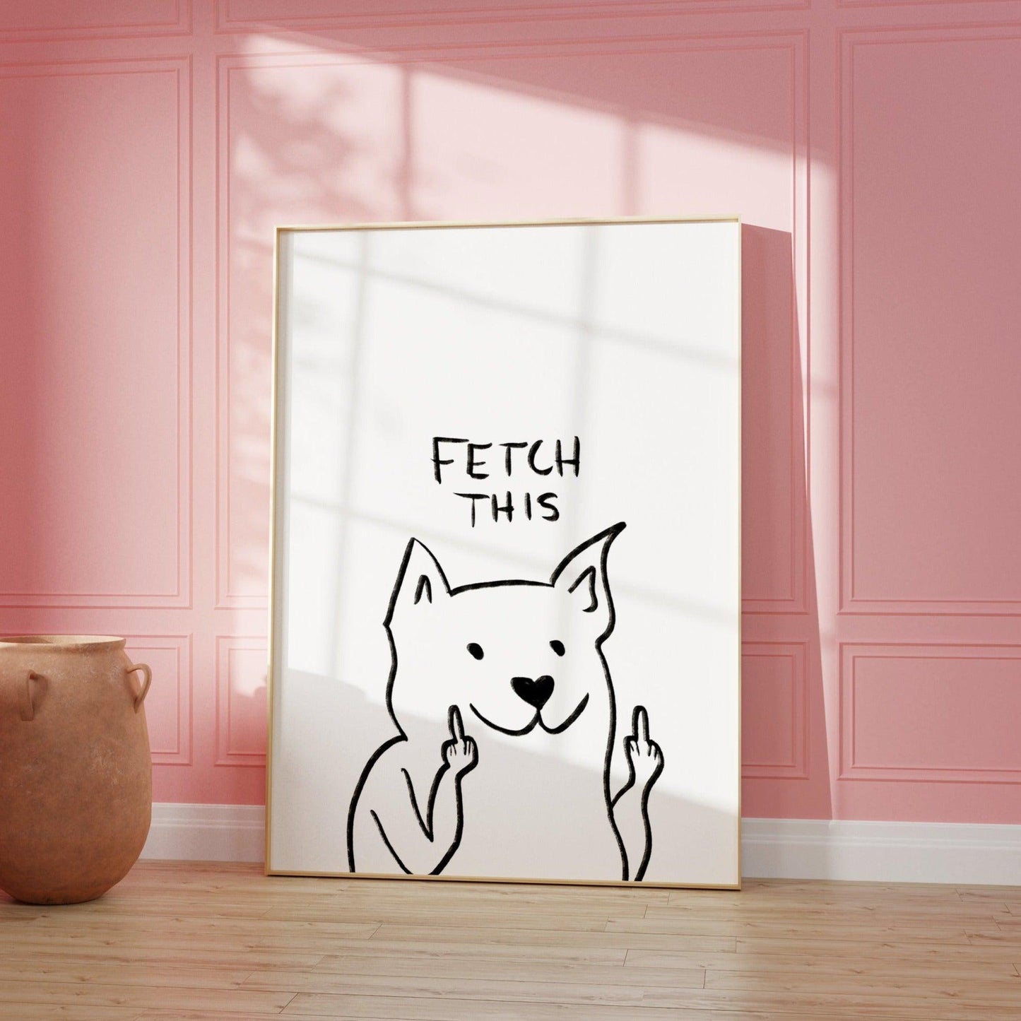 White Fetch This Poster