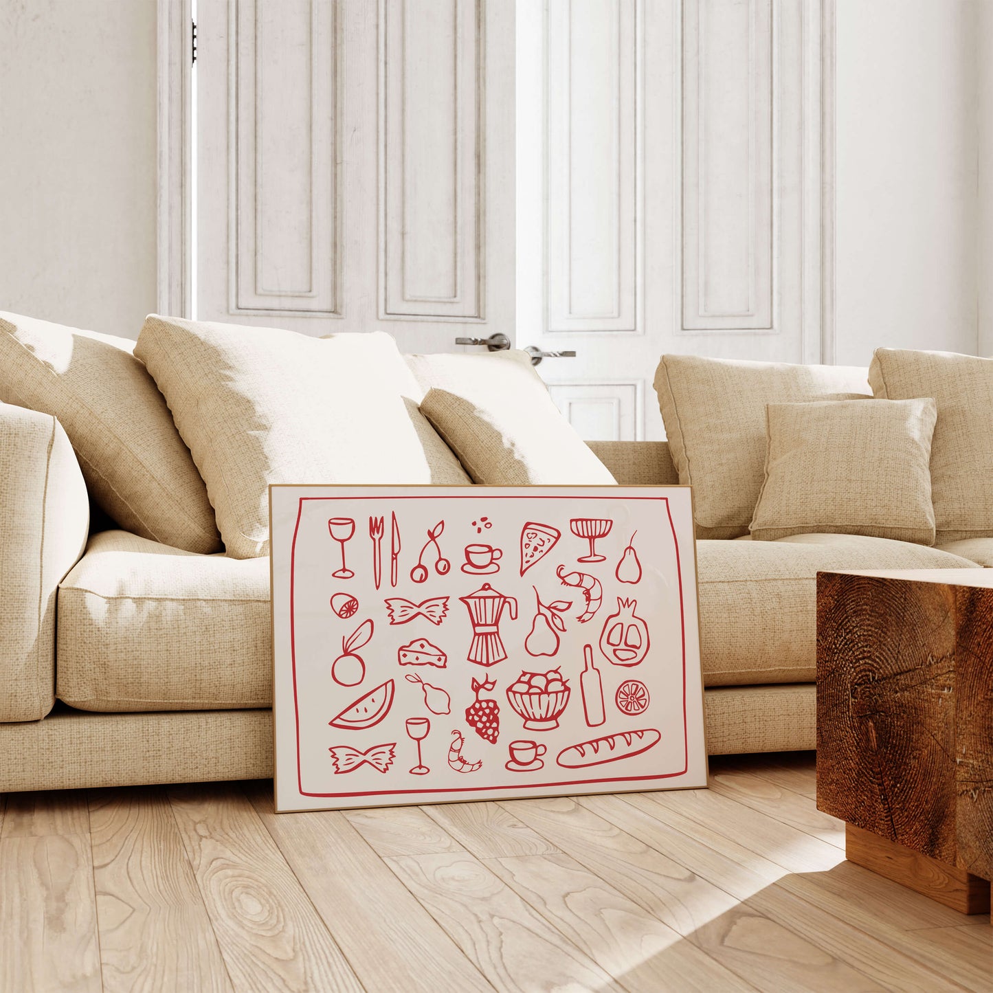 Kitchen Ingredients Red Poster