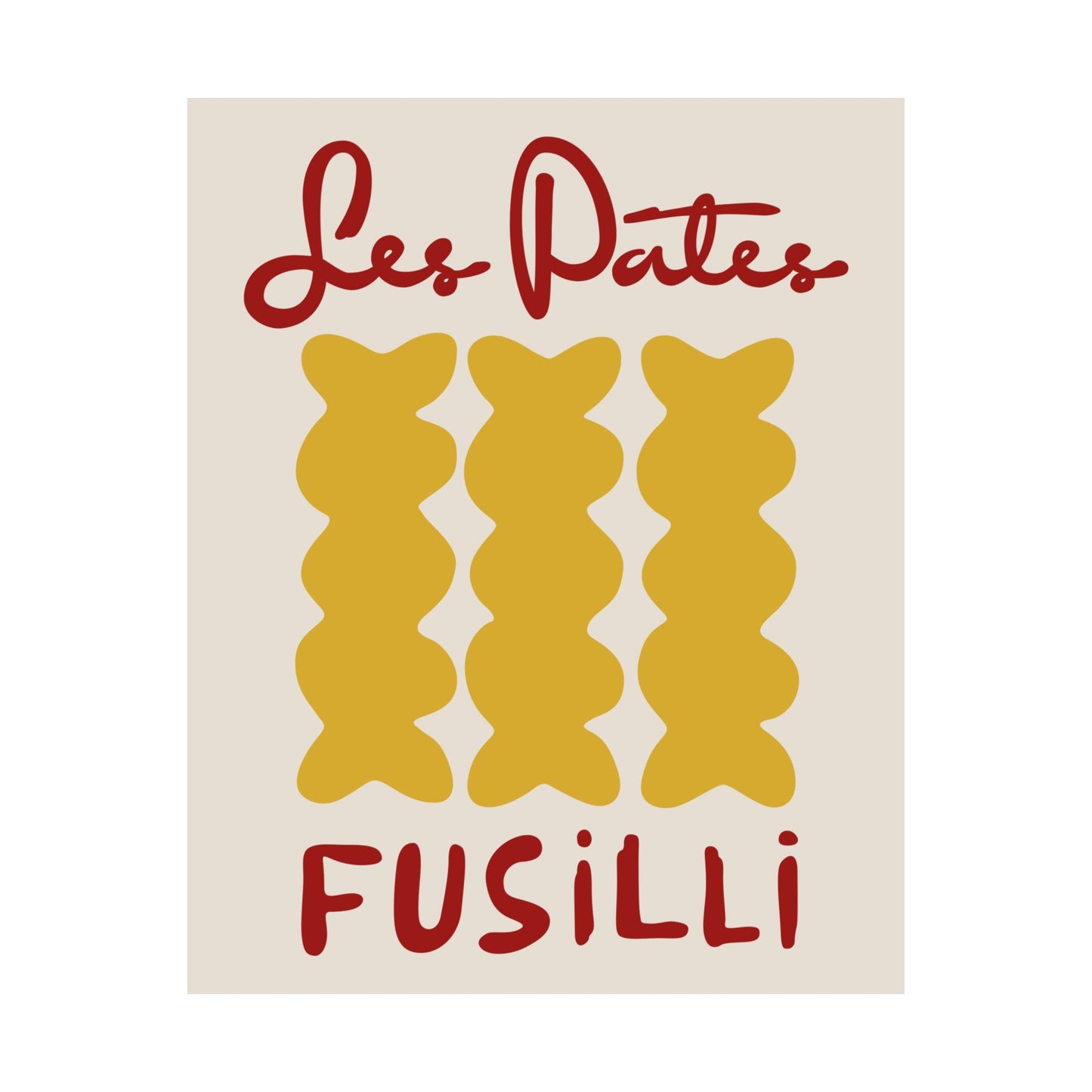Fusilli Pasta Kitchen Poster