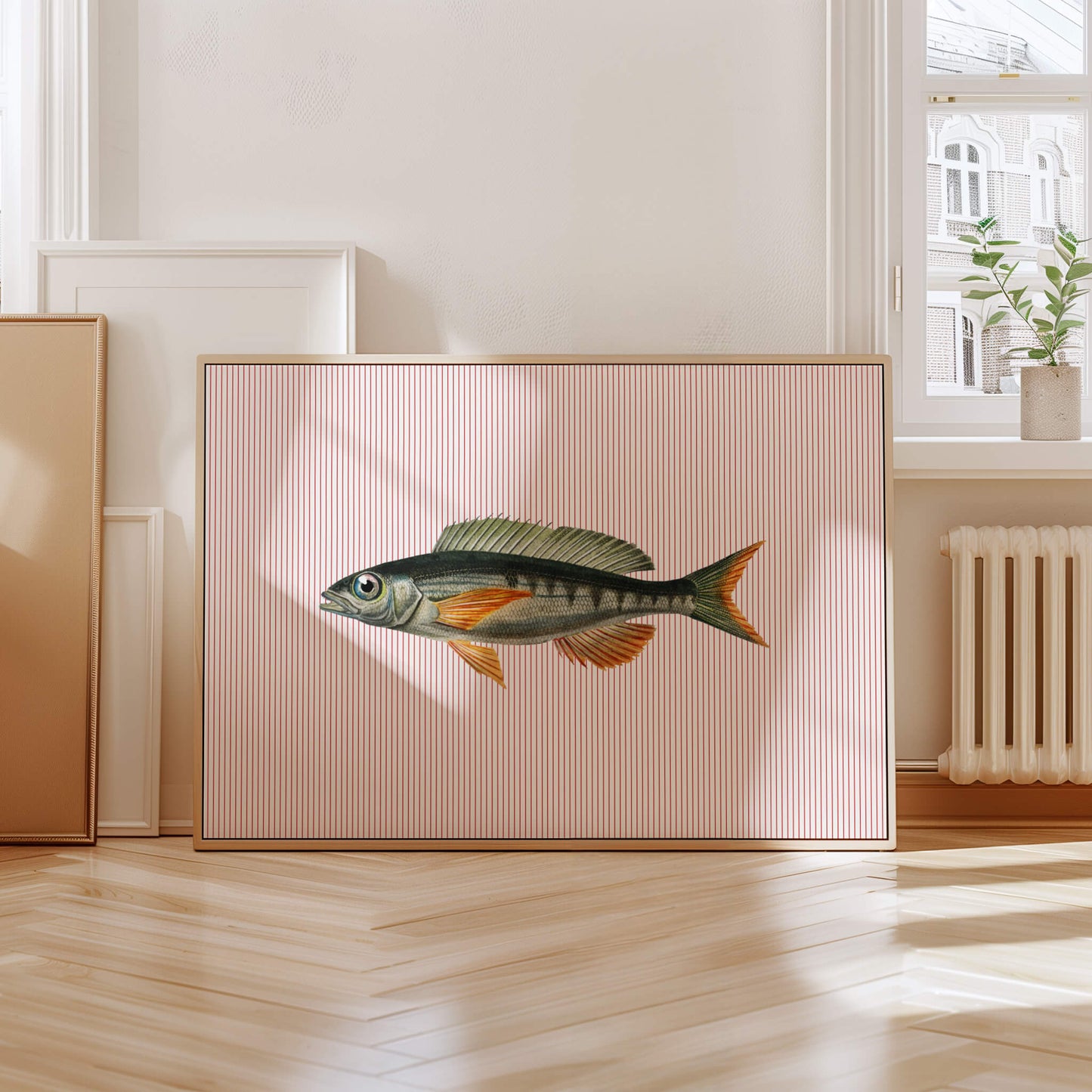 Vintage Fish Striped Poster