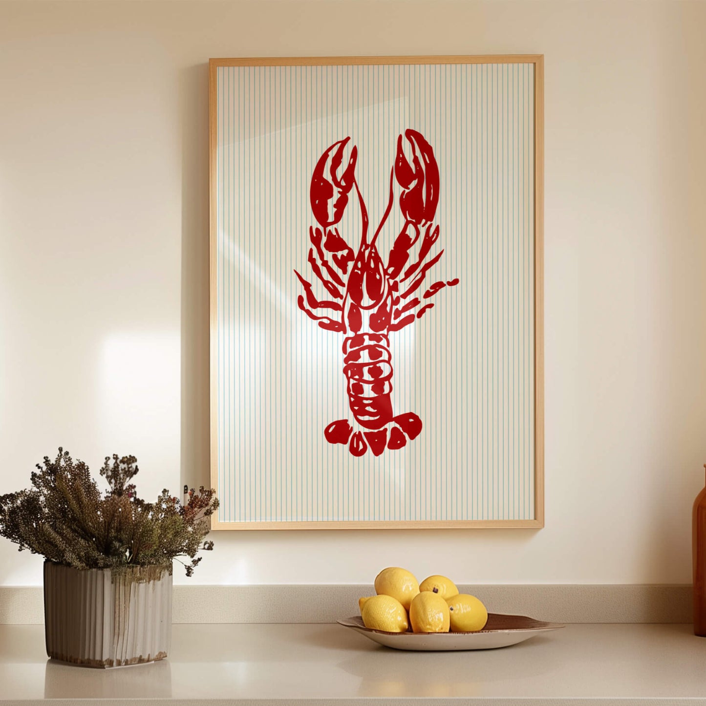 Lobster Striped Poster