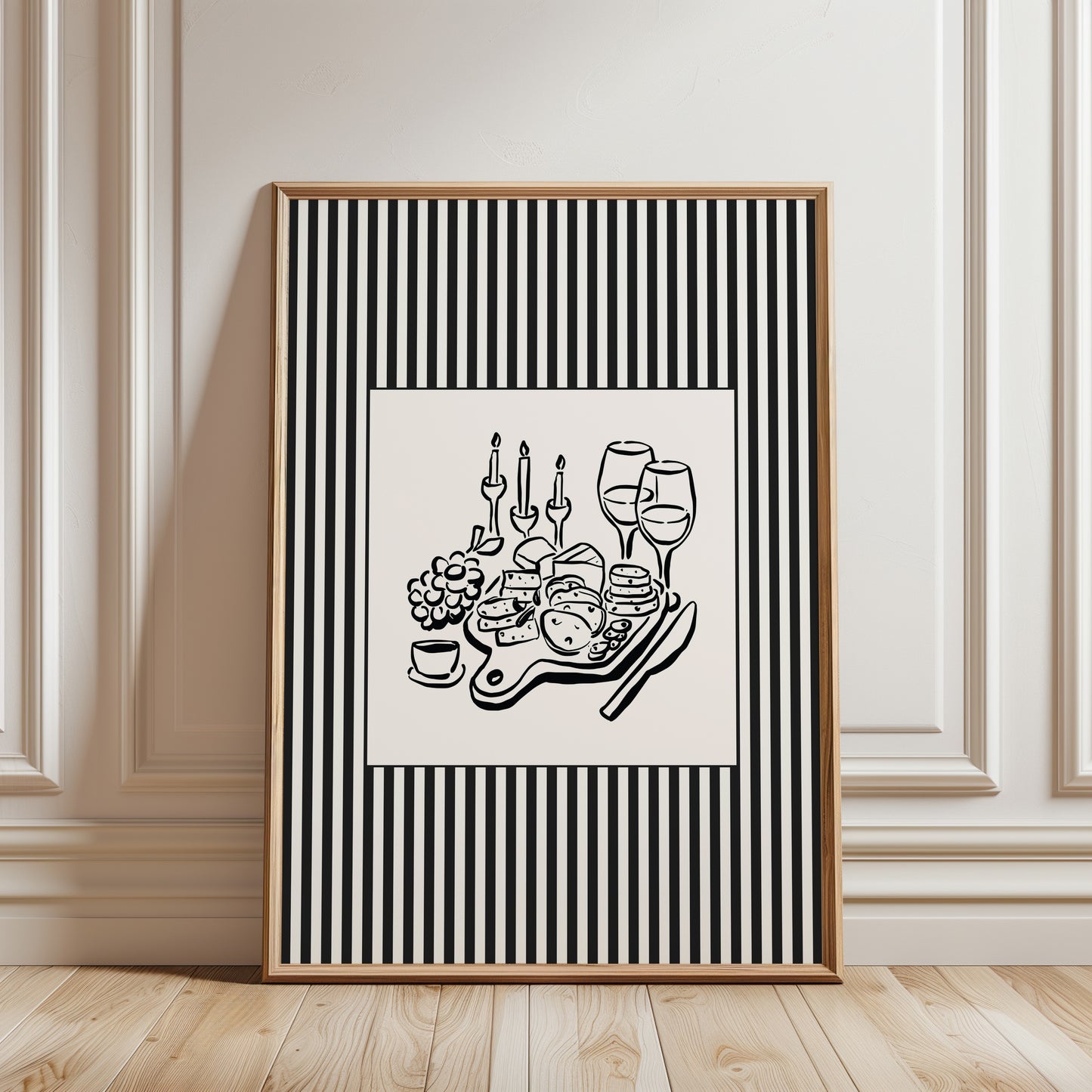Dinner Sketch Striped Poster
