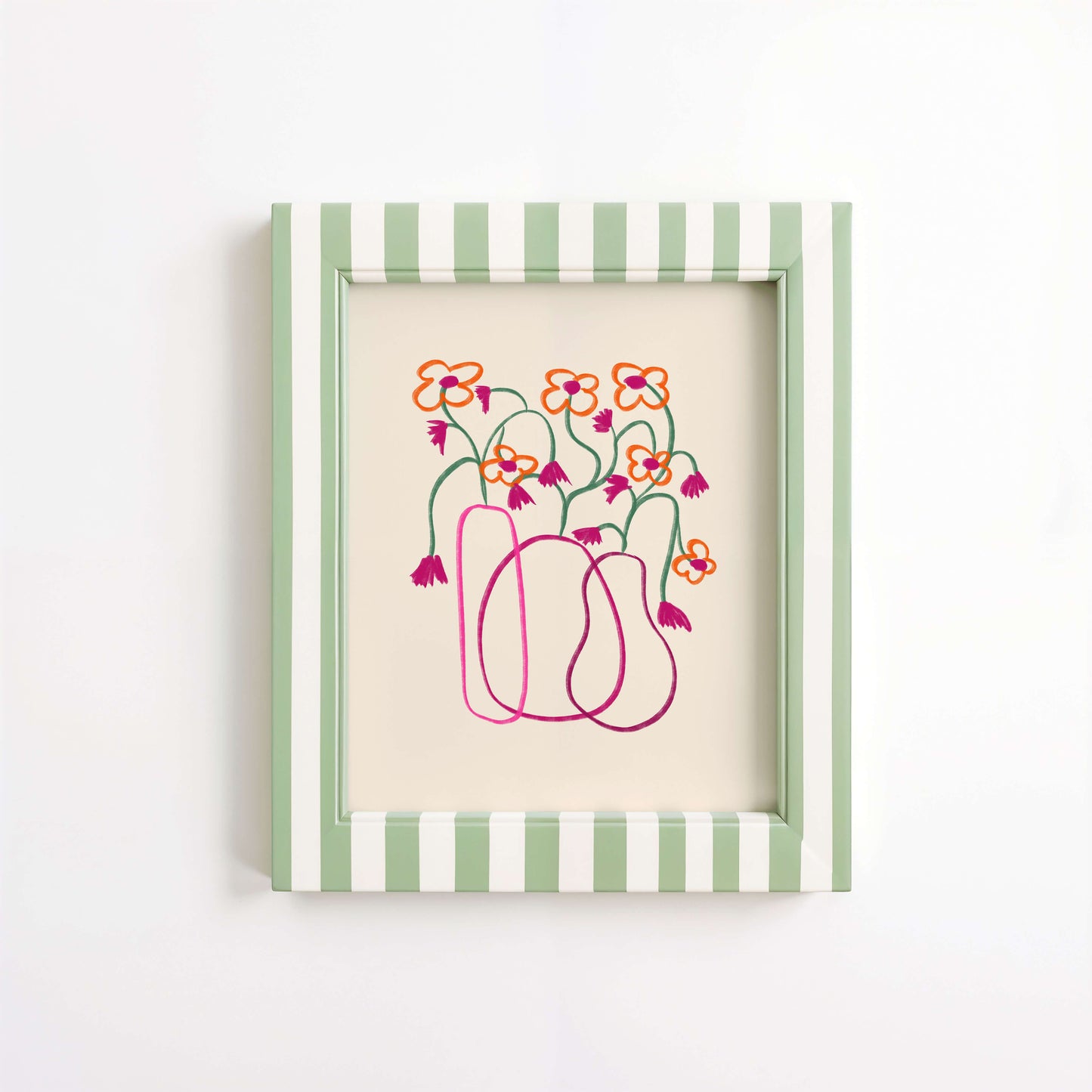 Hand Drawn Fuchsia Flower Vase Poster