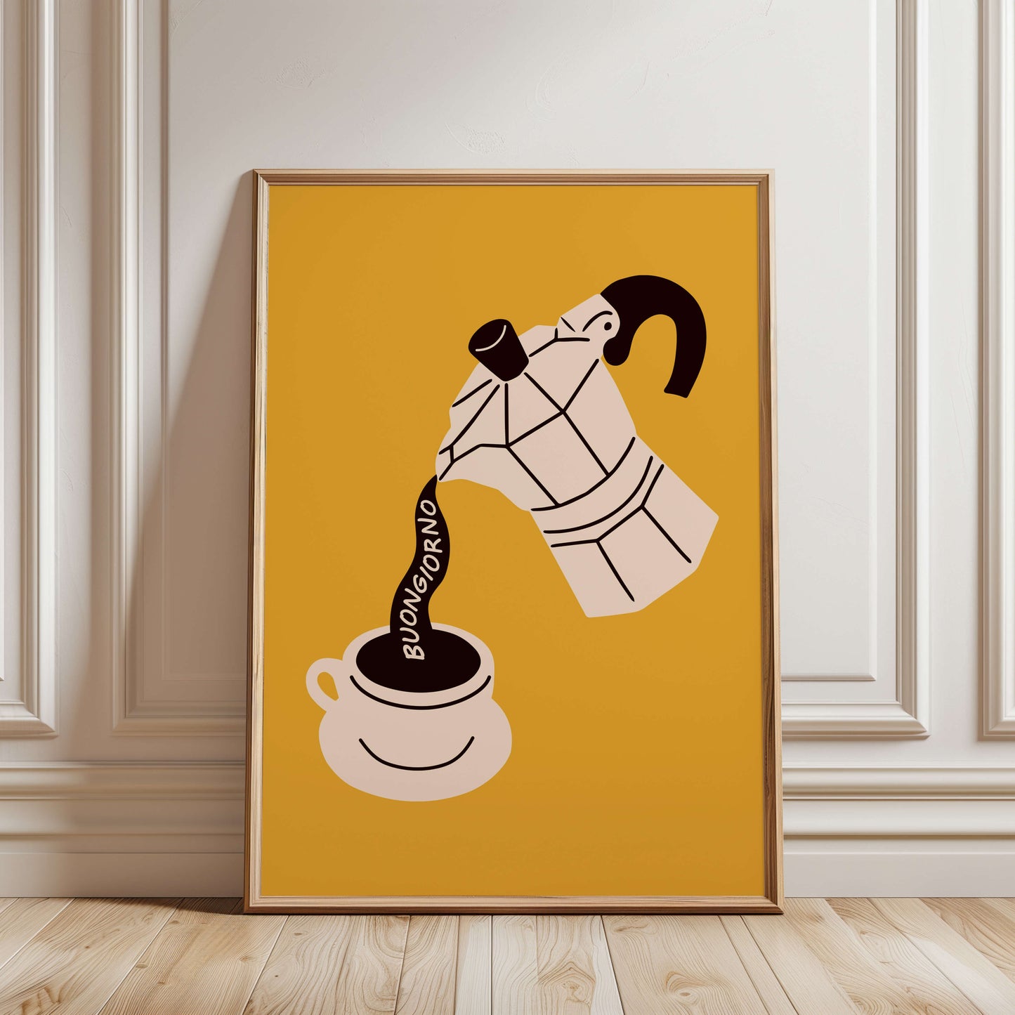 Buongiorno Moka Pot Yellow Poster