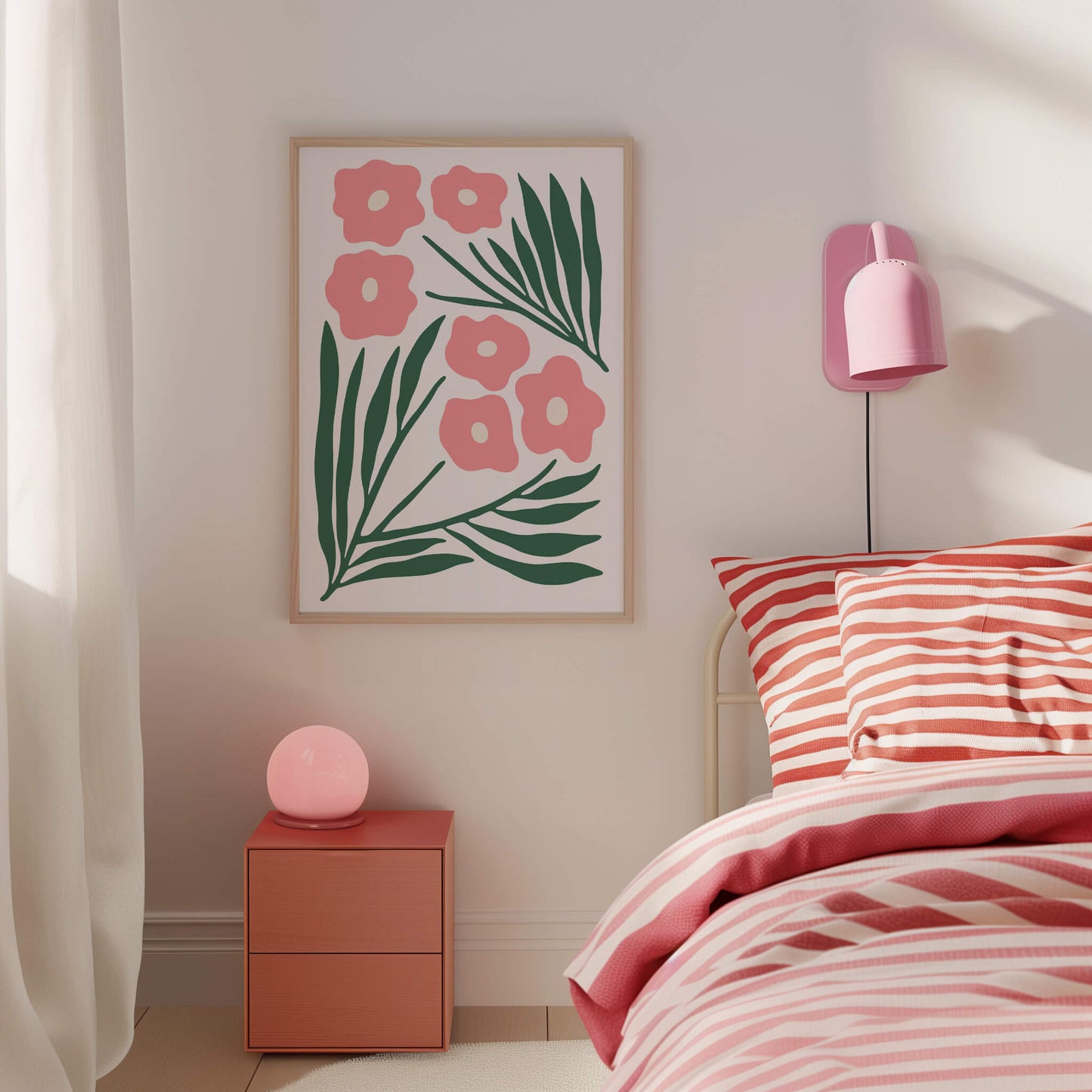 Abstract Pink Flower Poster
