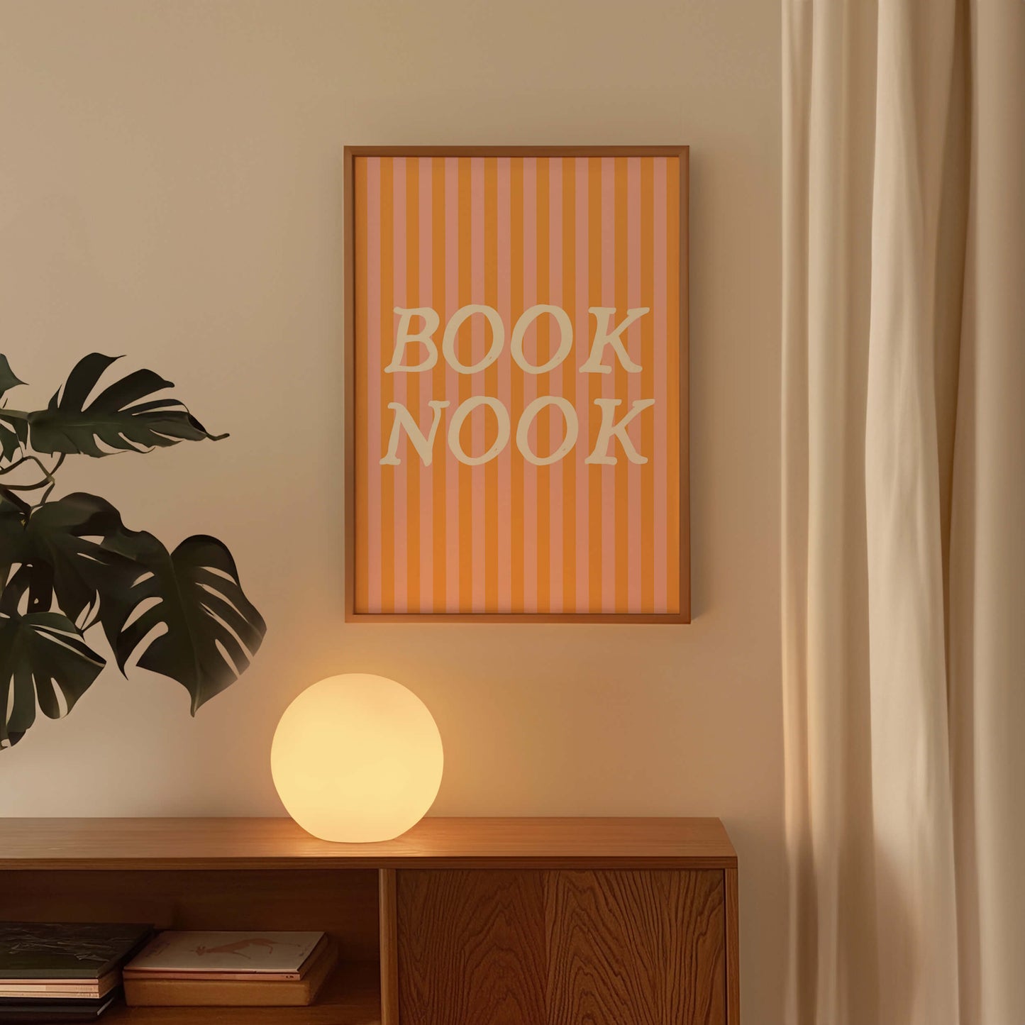 Book Nook Stripped Poster