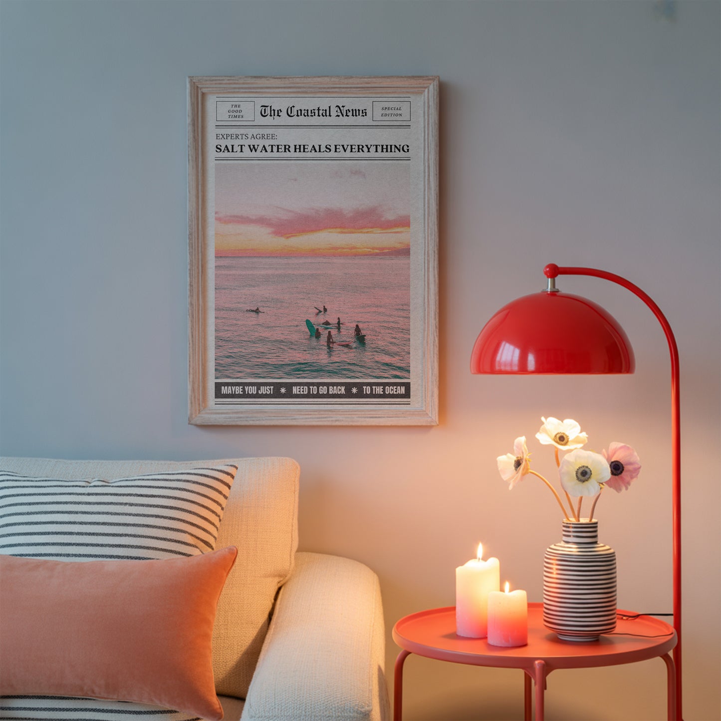 Grainy Salt Water Heals Everything Newspaper Poster