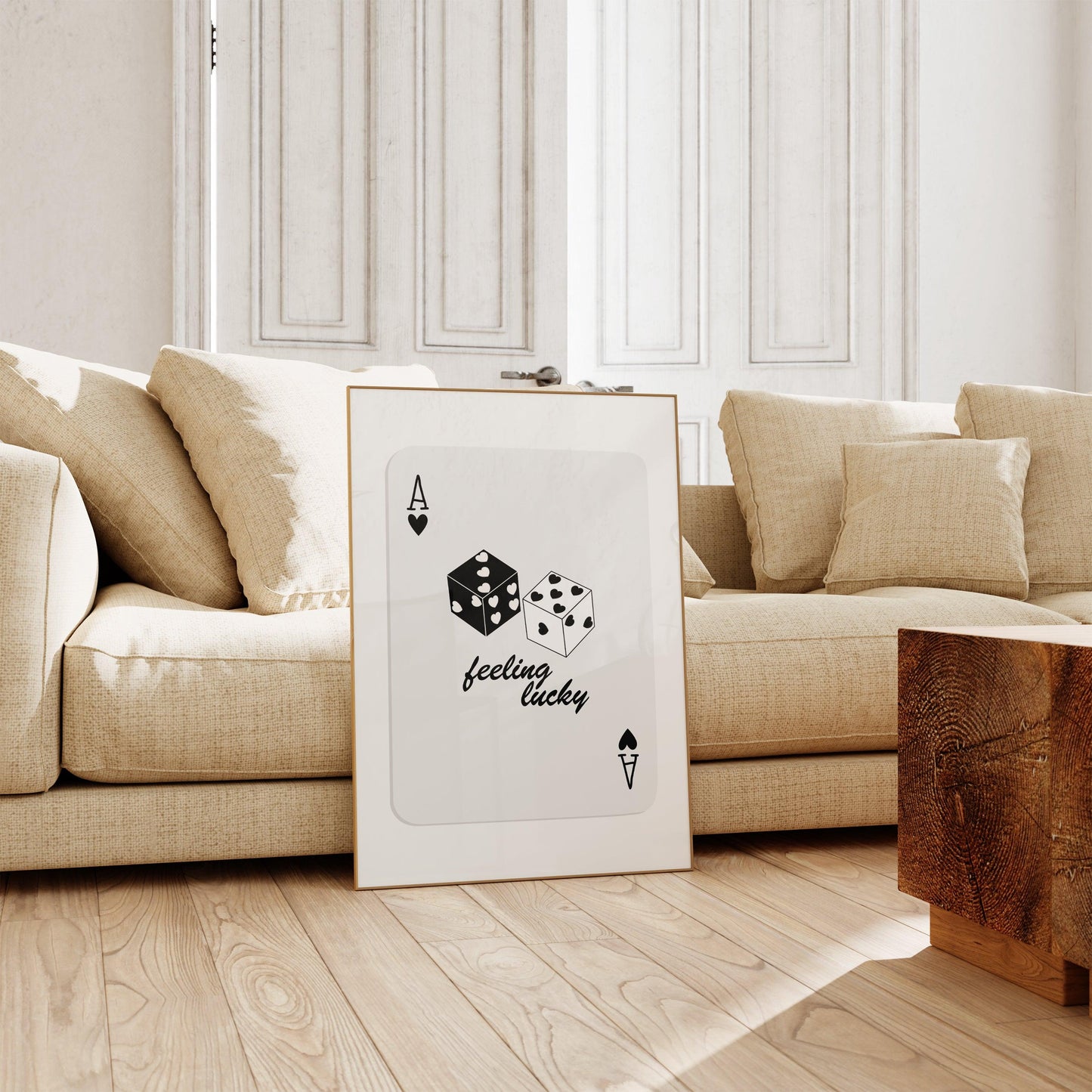 Lucky Dice Playing Cards Black Poster