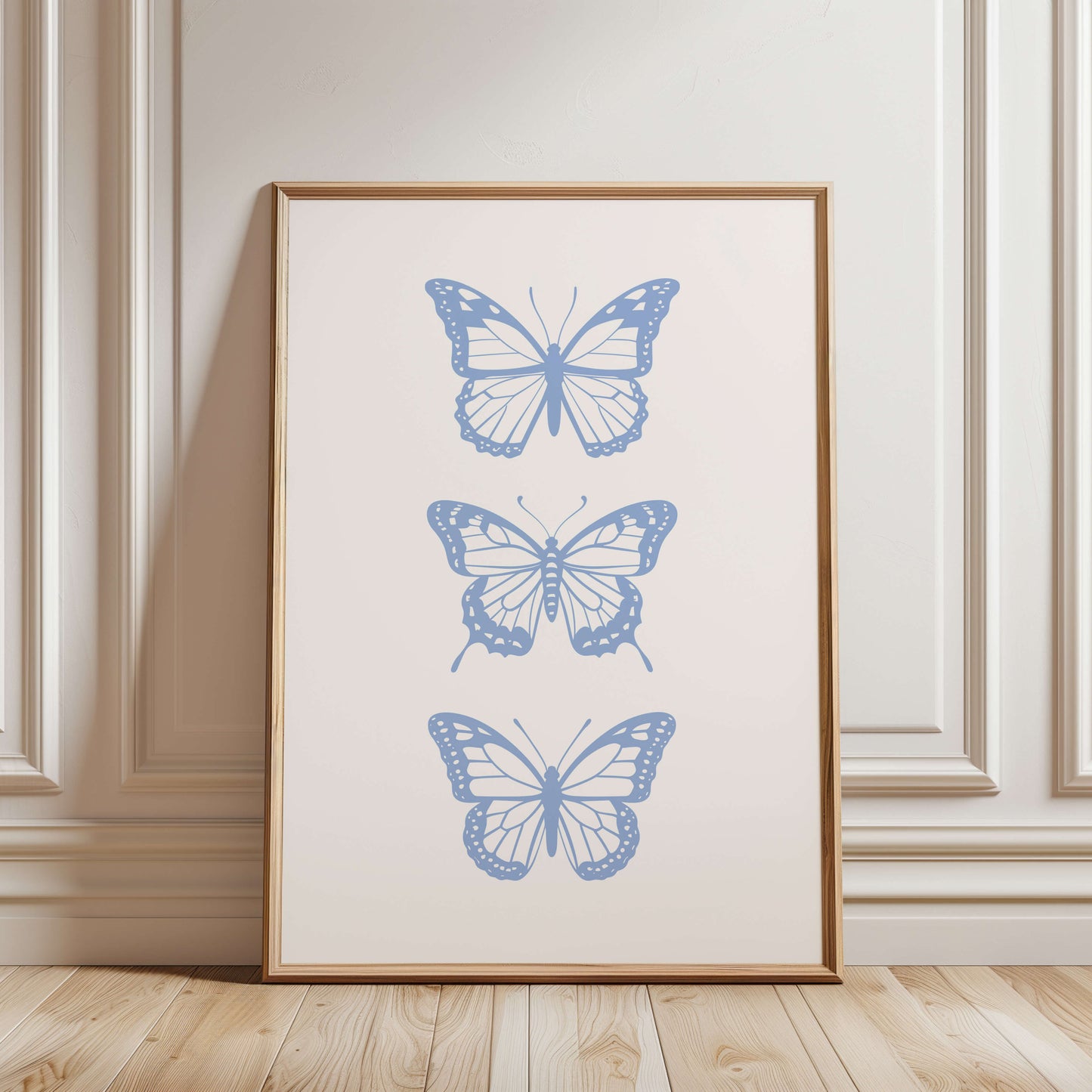 Butterflies Light Blue Poster