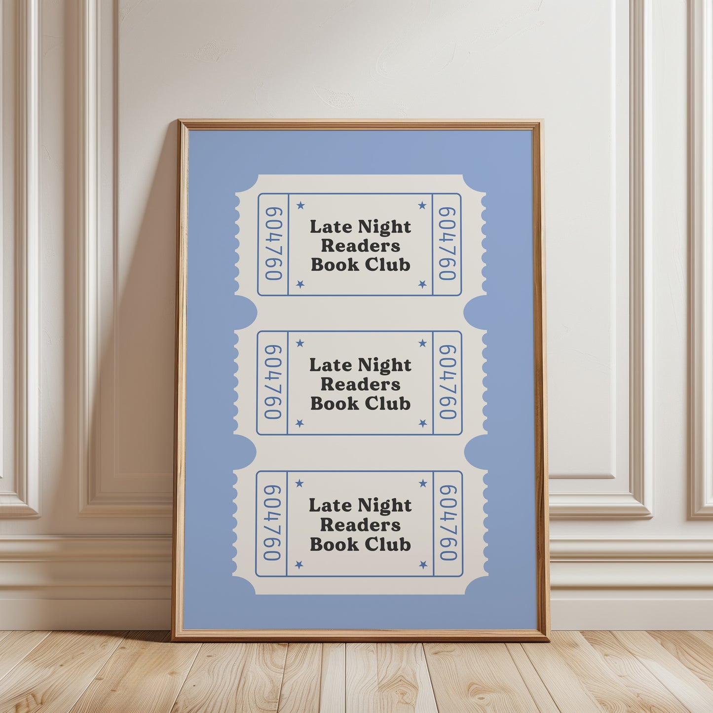 Blue Late Night Reader Bookish Poster