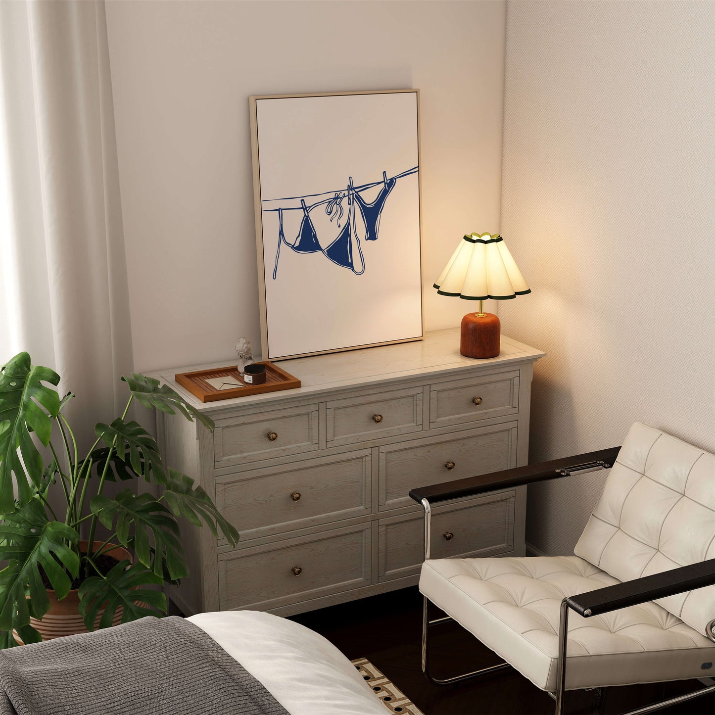 Blue Bikini On Clothesline Poster