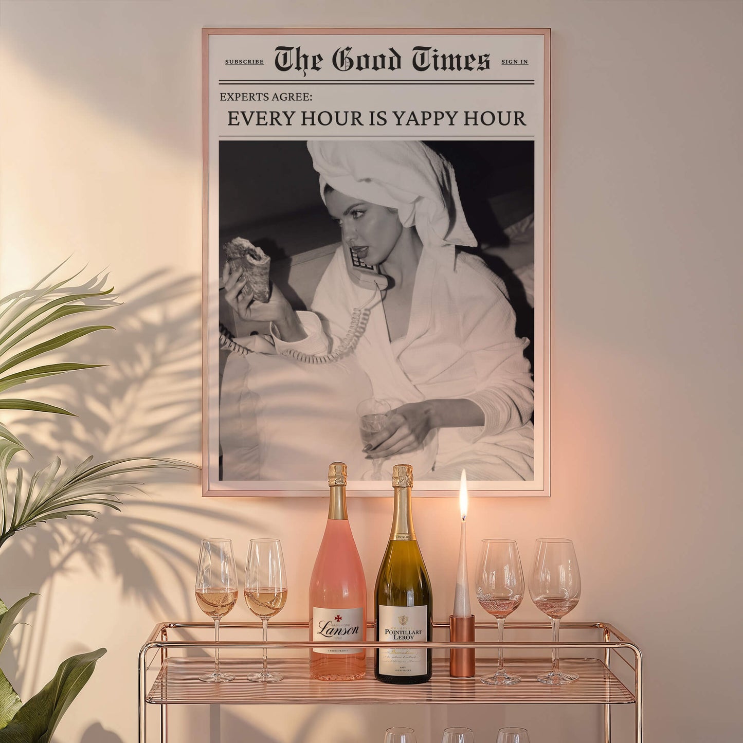 Every Hour is Yappy Hour Newspaper Poster