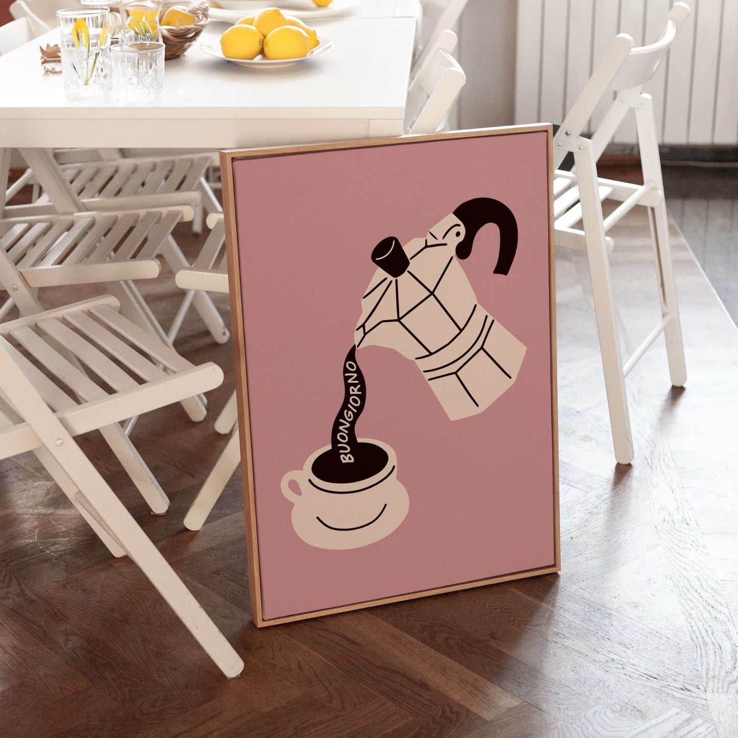 Buongiorno Moka Pot Pink Poster