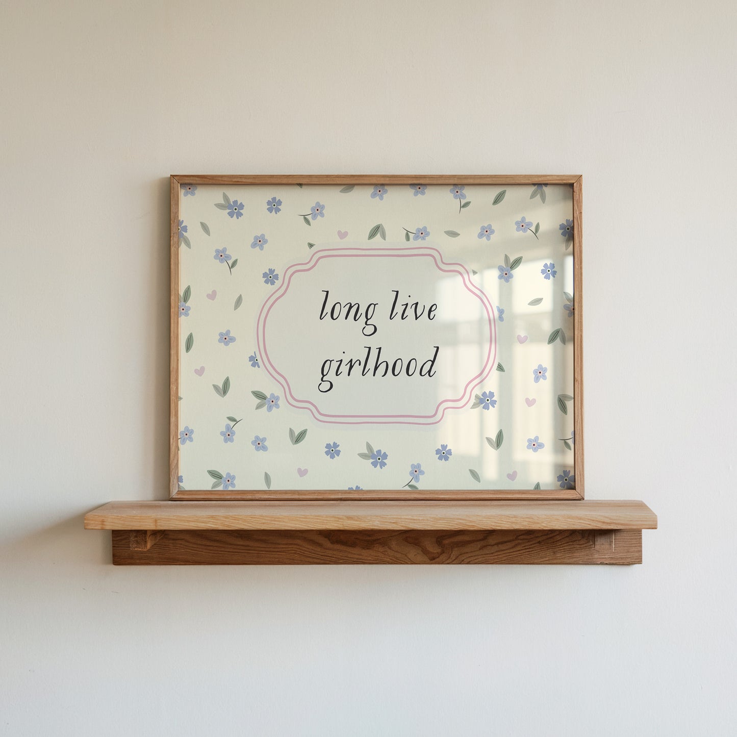 Long Live Girlhood Floral Horizontal Poster