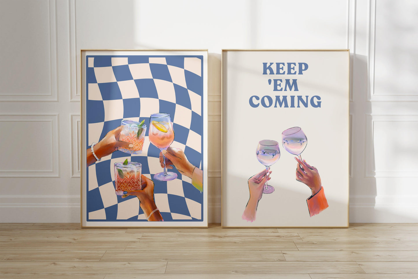 Keep 'Em Coming Blue Cocktail Poster