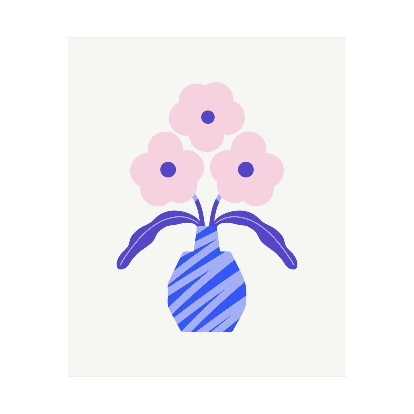 Pink & Blue Flowers Poster