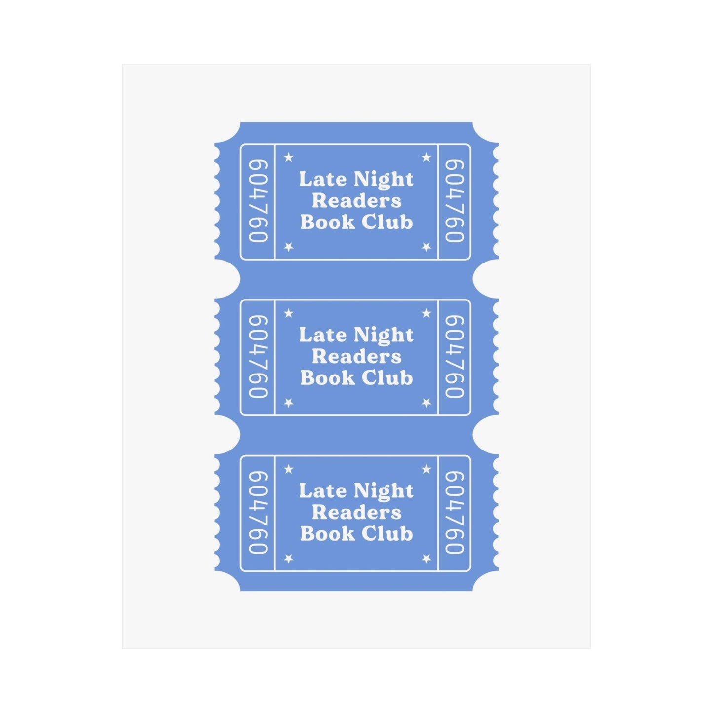 Late Night Readers Book Club Blue Poster