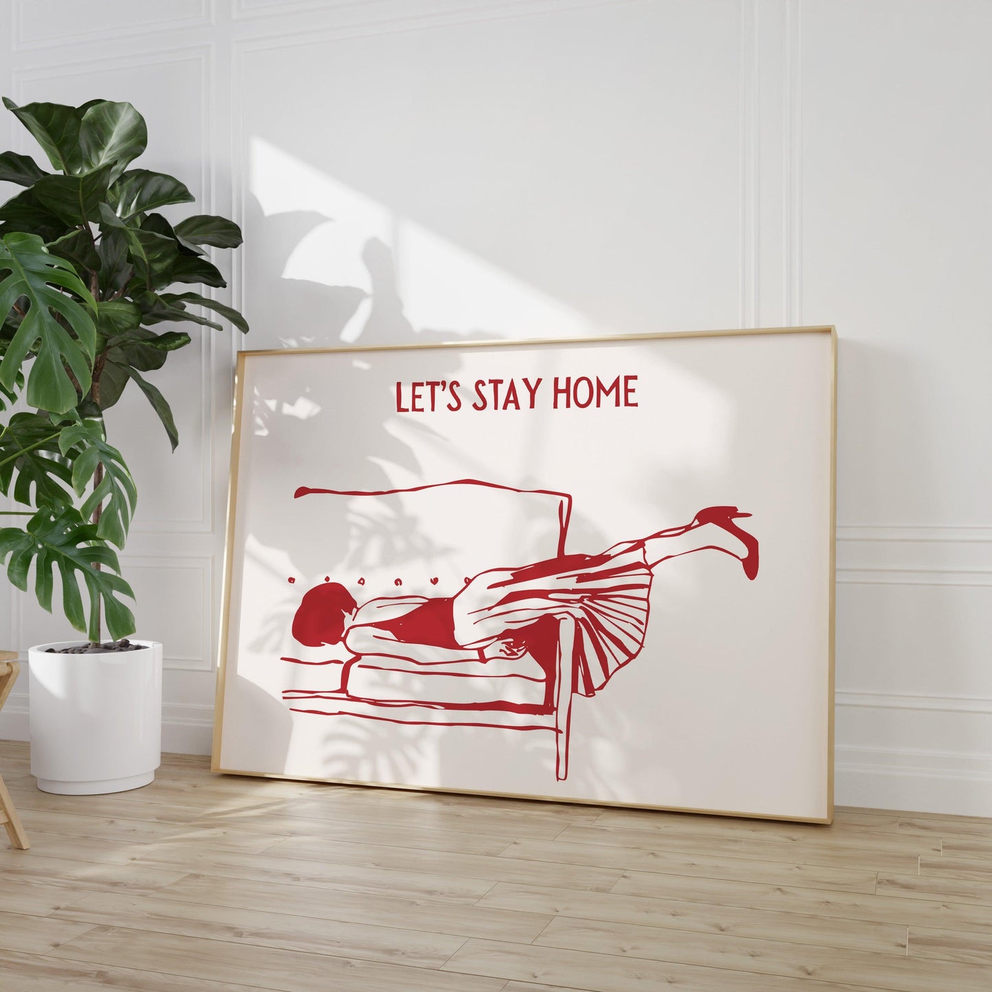 Let's Stay Home Homebody Horizontal Poster