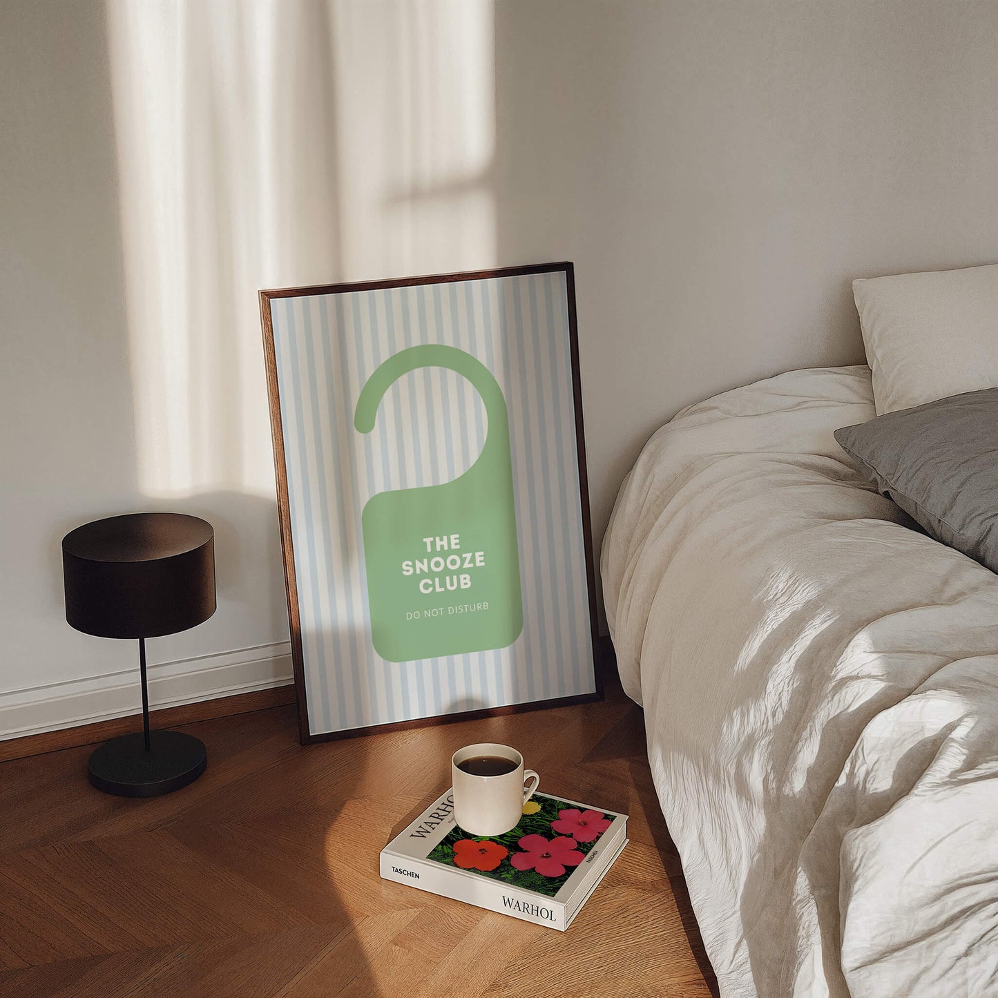 The Snooze Club Green Door Sign Poster