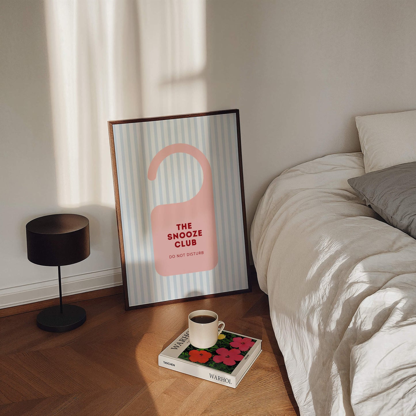 The Snooze Club Pink Door Sign Poster