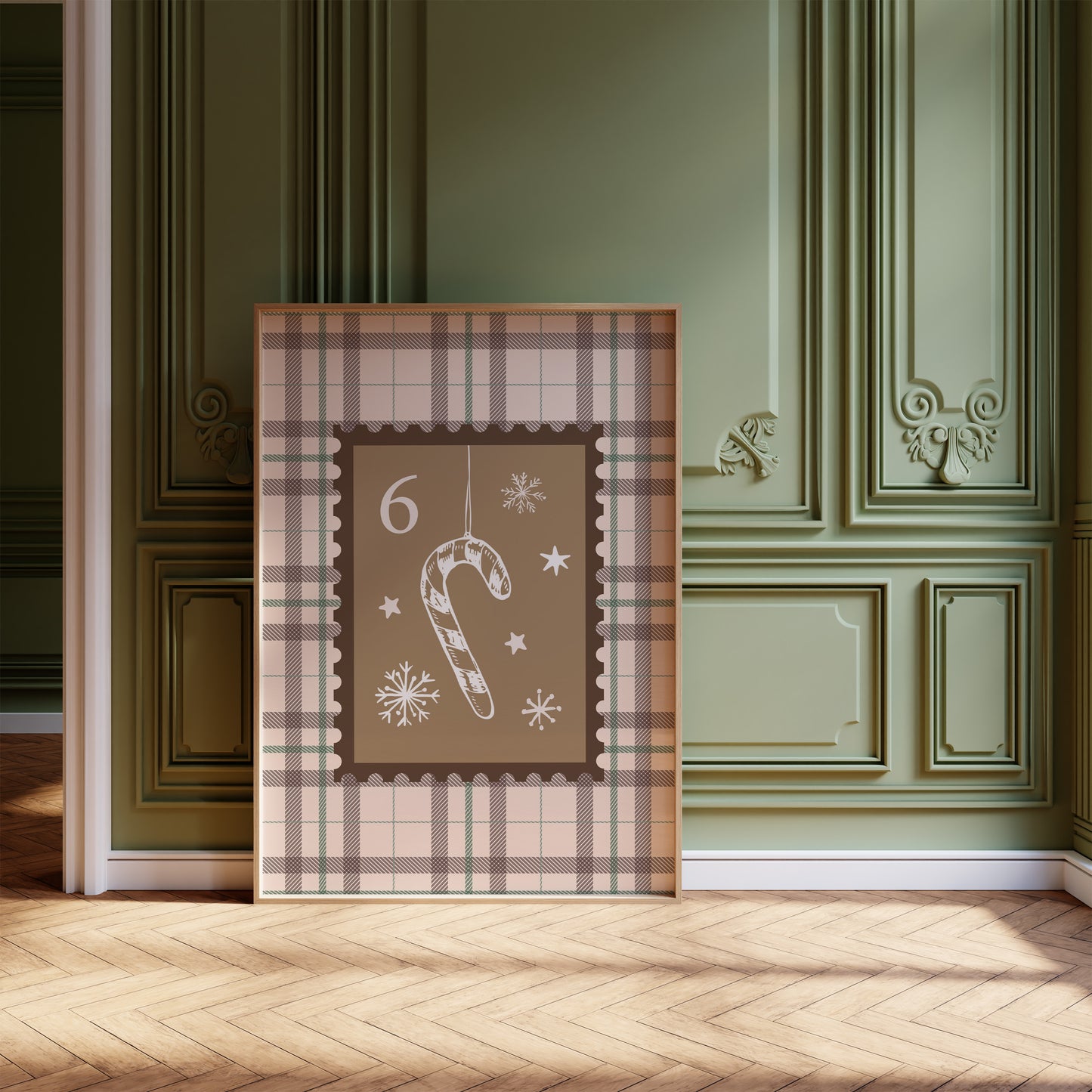 Christmas Candy Cane Stamp Poster