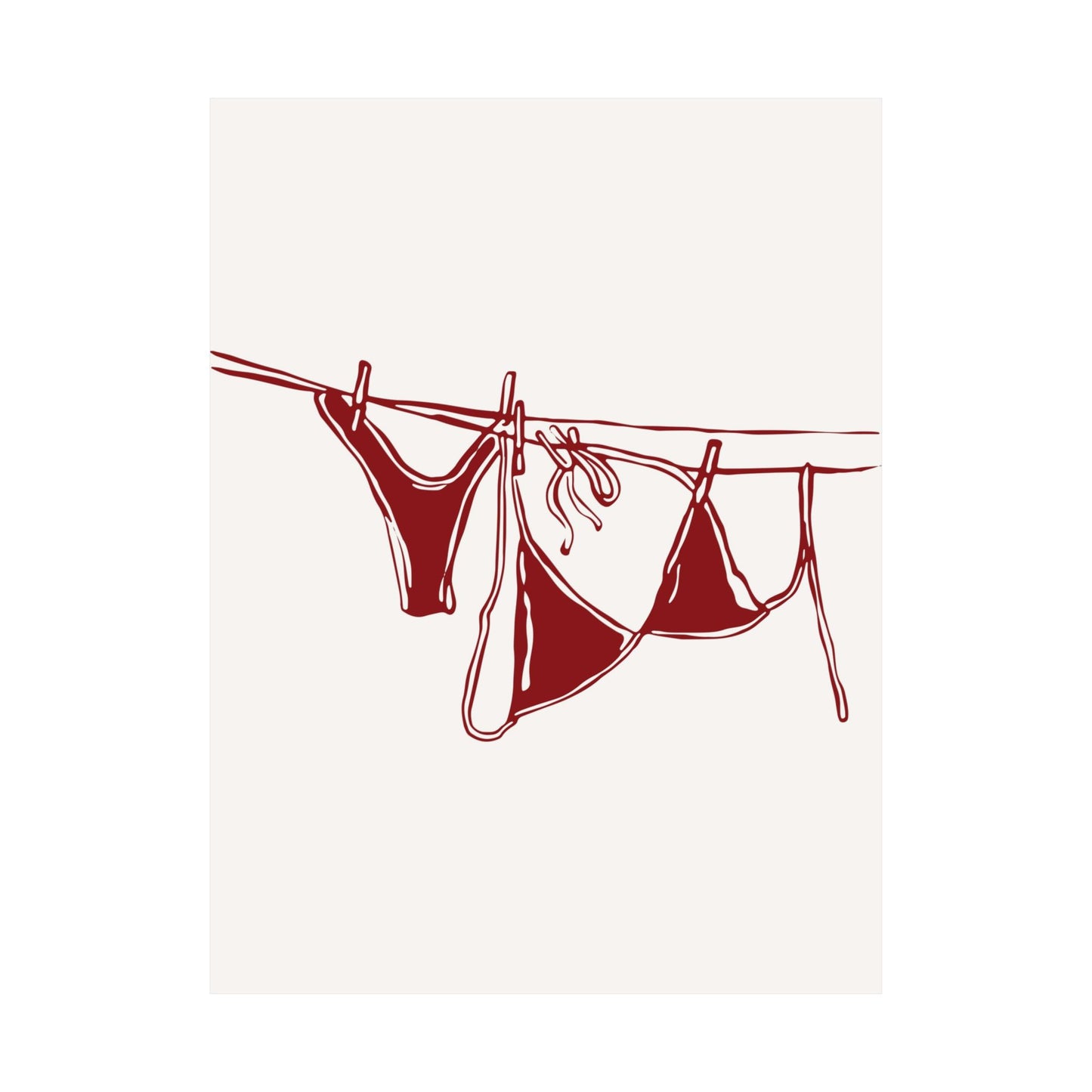 Red Bikini On Clothesline Poster
