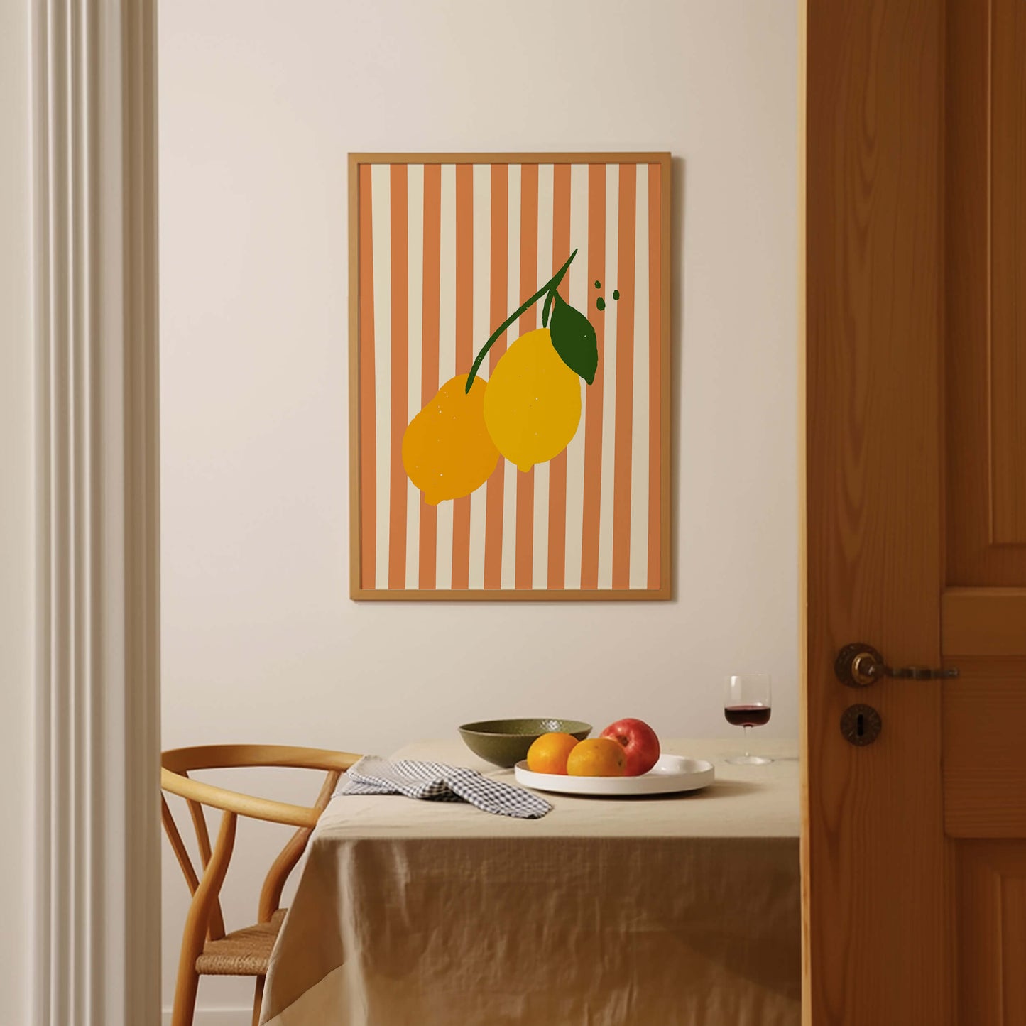 Set of 3 Striped Fruit Prints