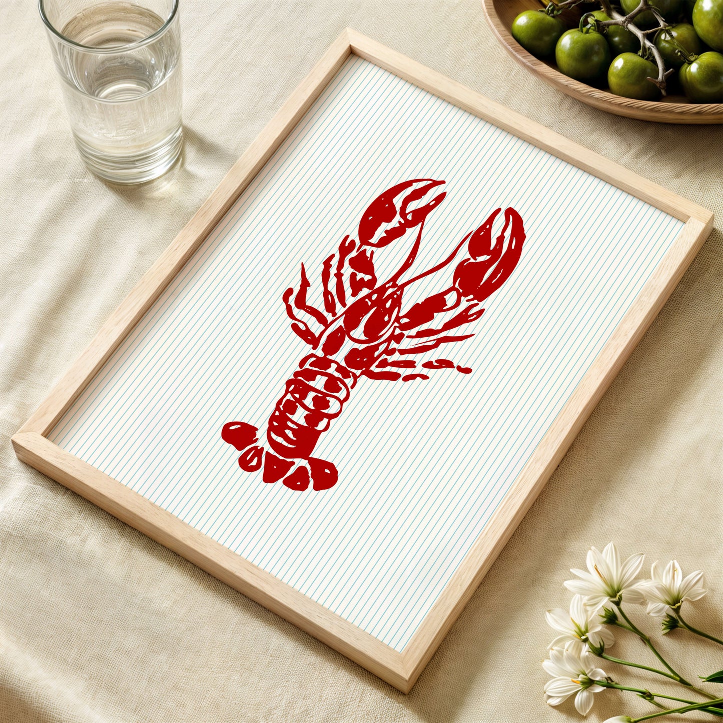 Lobster Striped Poster