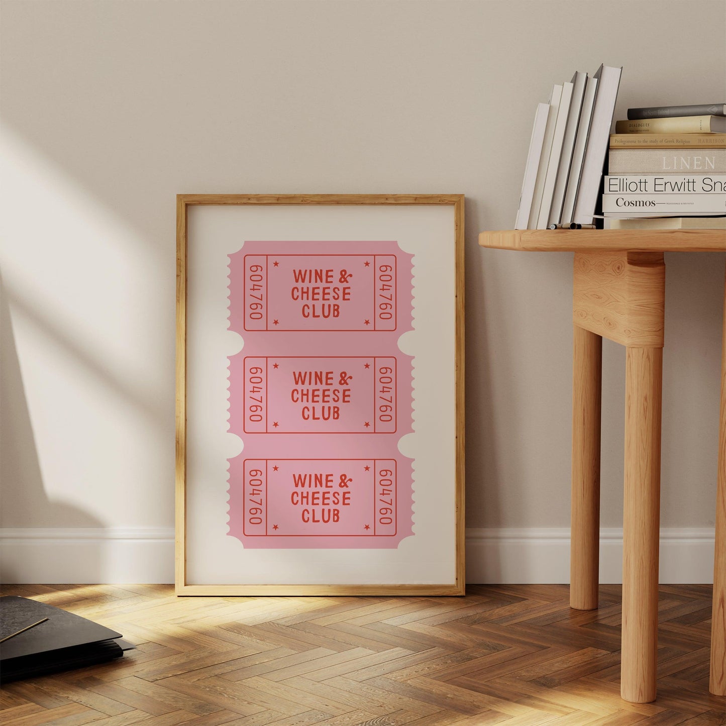 Wine & Cheese Club Ticket Poster
