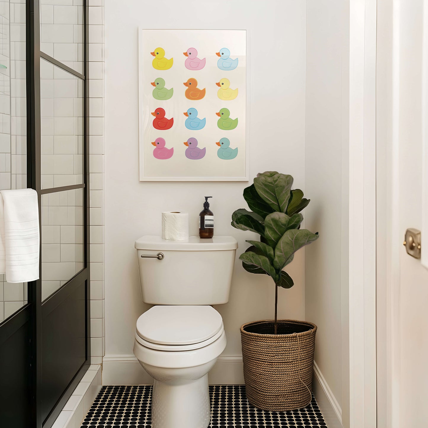 Rubber Ducks Bathroom Poster