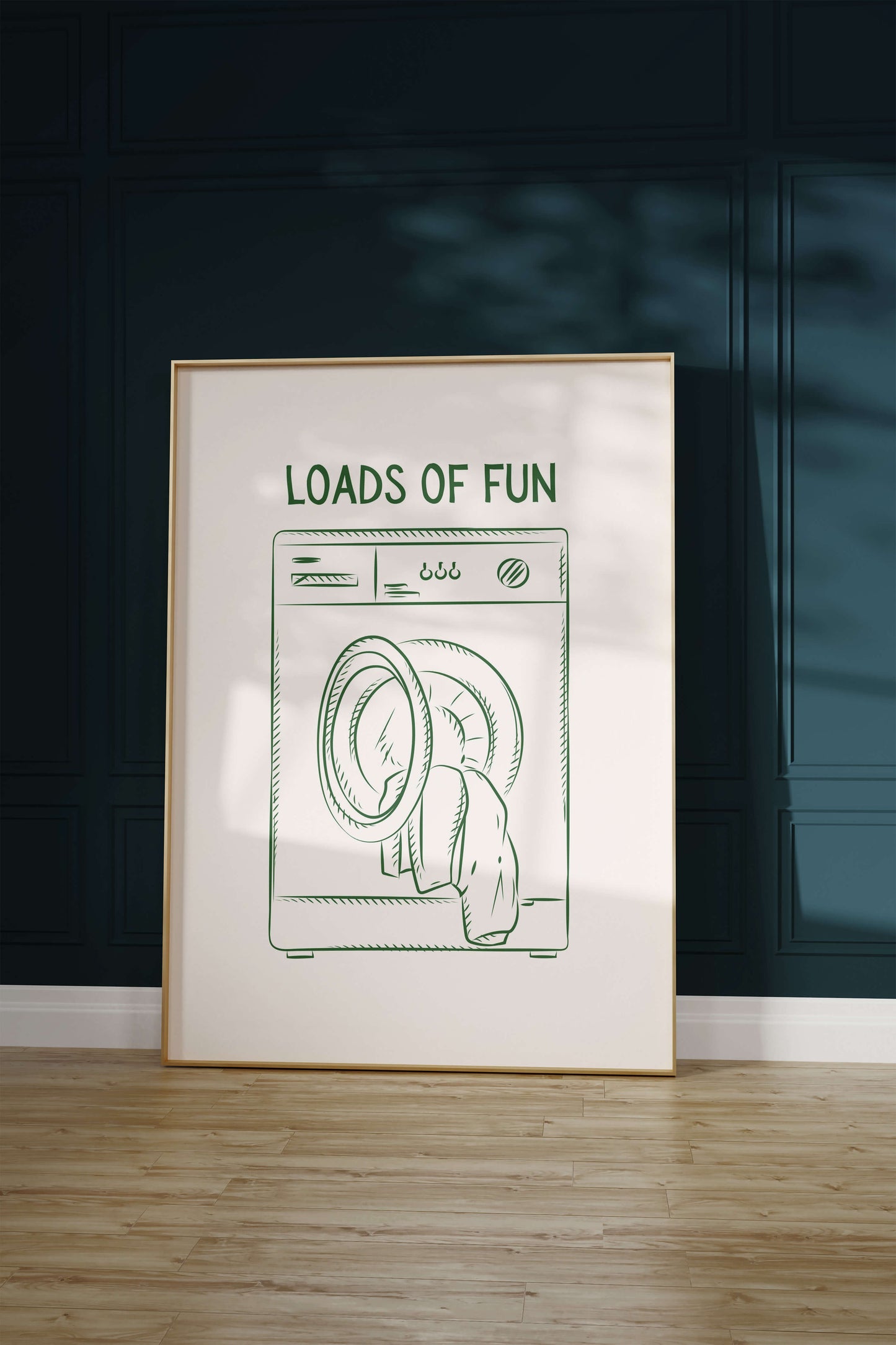 Loads of Fun Green Laundry Poster