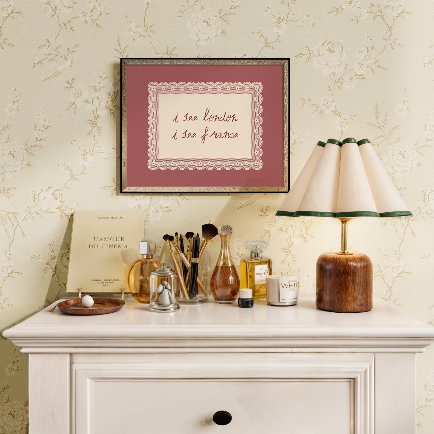 How Lucky Are We Vintage Lace Quote Poster