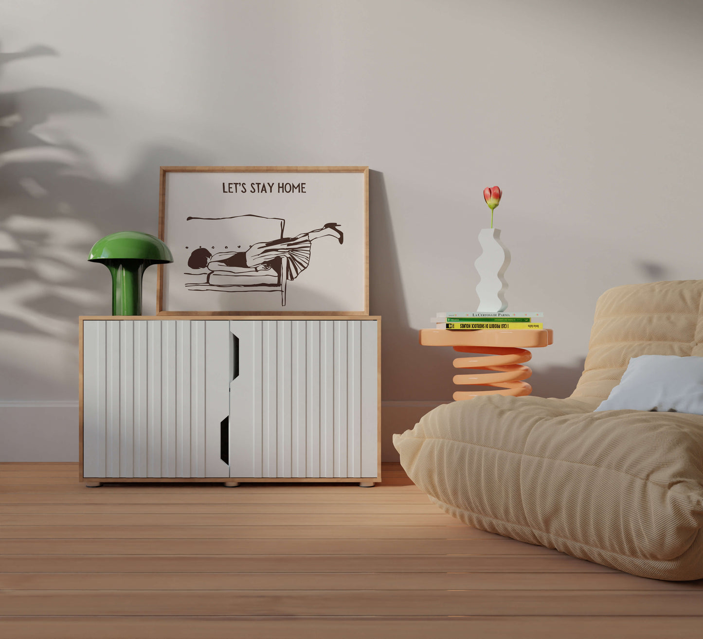 Let's Stay Home Brown Poster