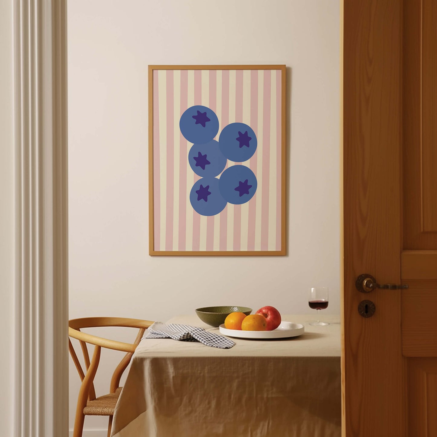 Striped Blueberries Poster