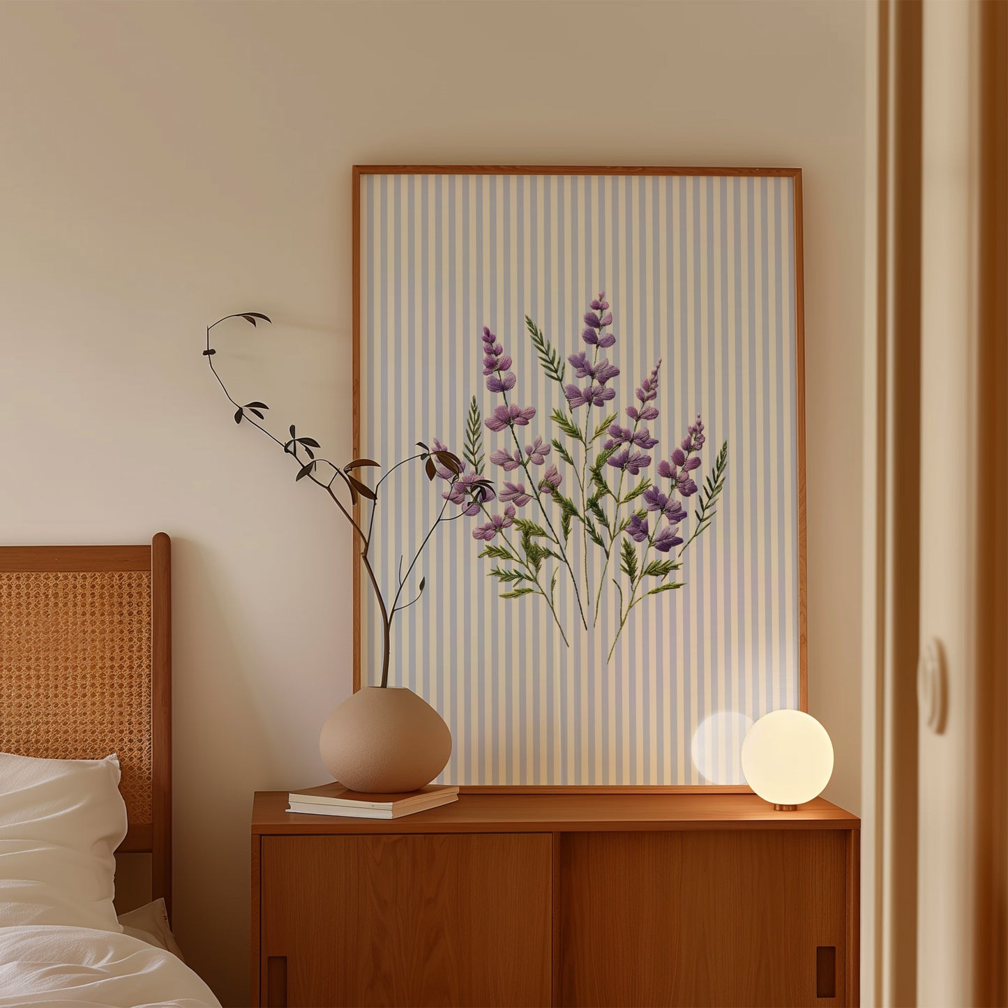 Embroidered Flower Poster