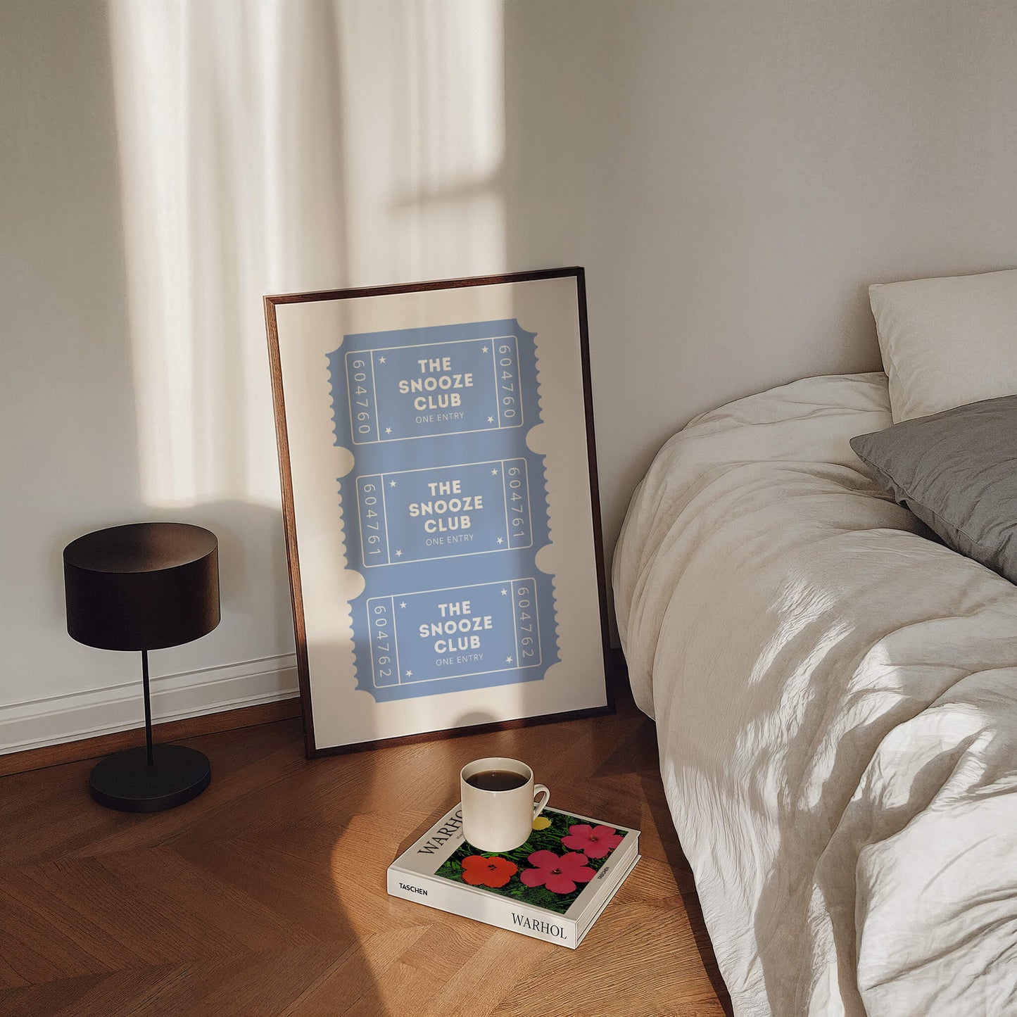 The Snooze Club Ticket Blue Poster
