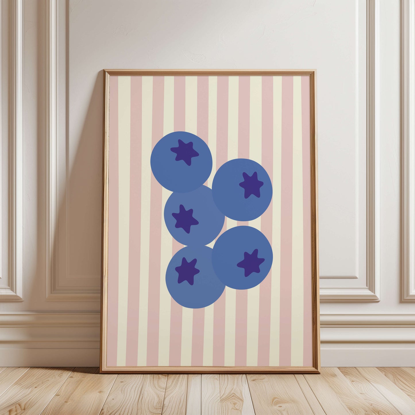 Striped Blueberries Poster