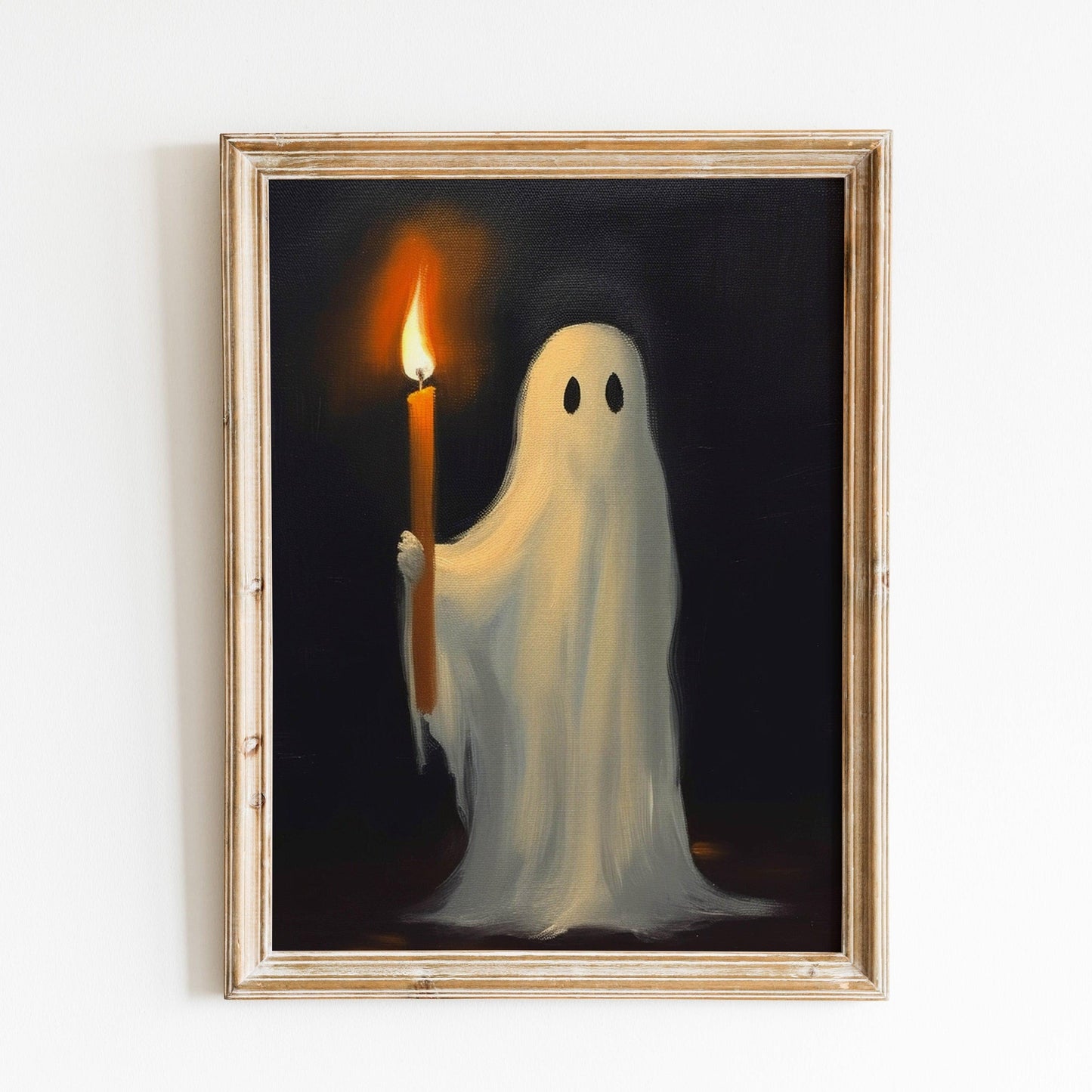 Ghost Holding Candle Halloween Poster