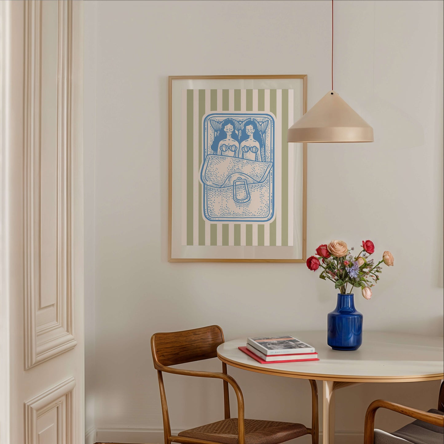 Striped Mermaid Sardines Poster
