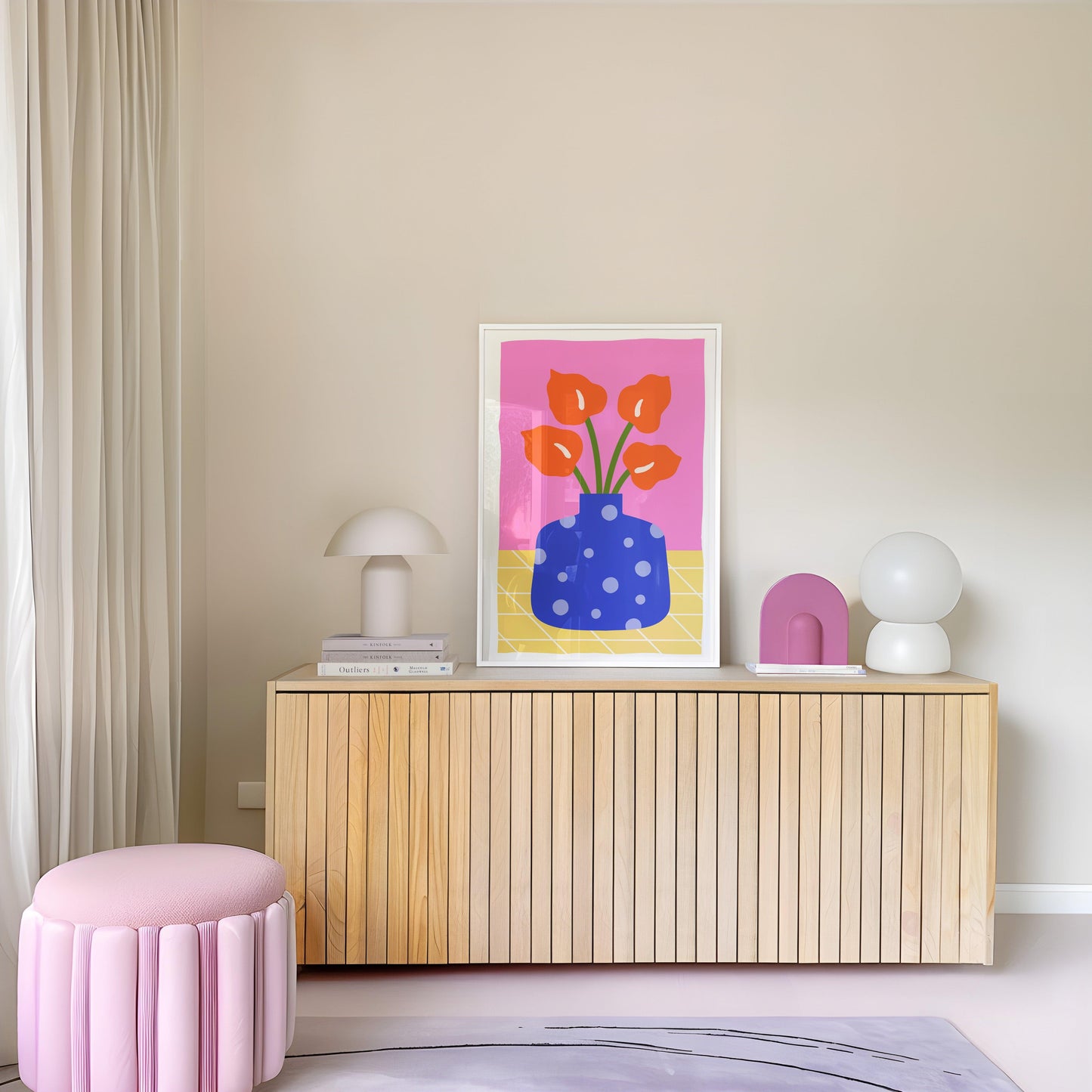 Colorful Funky Flower Poster