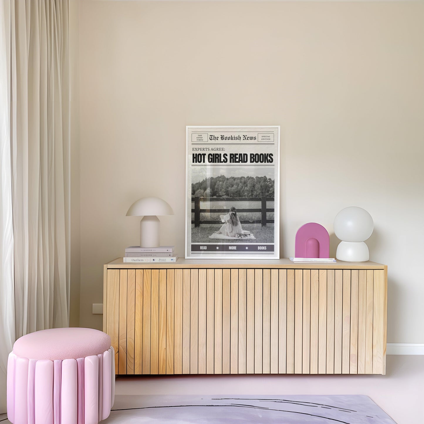 Hot Girls Read Books Newspaper Poster