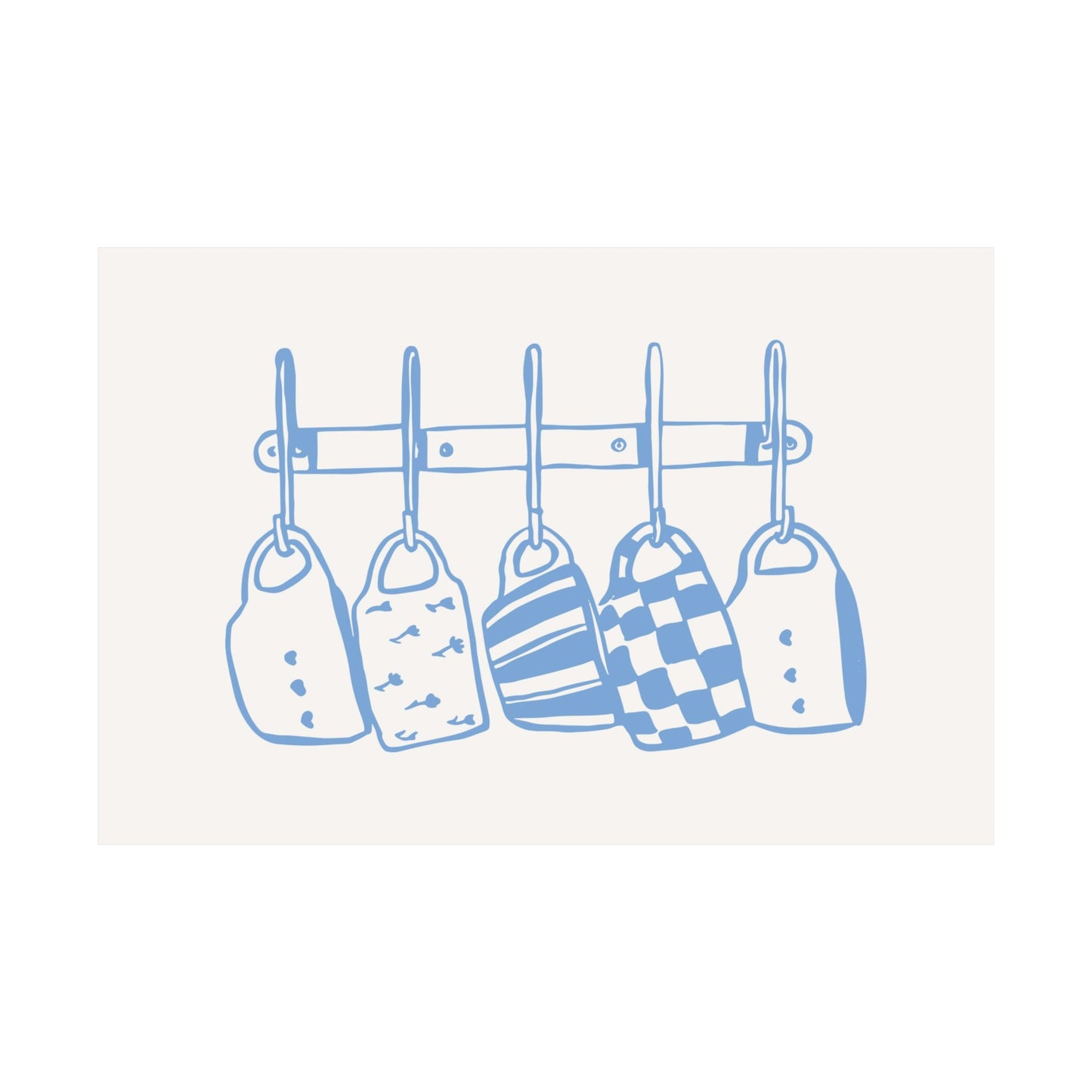 Kitchen Mugs Blue Horizontal Poster