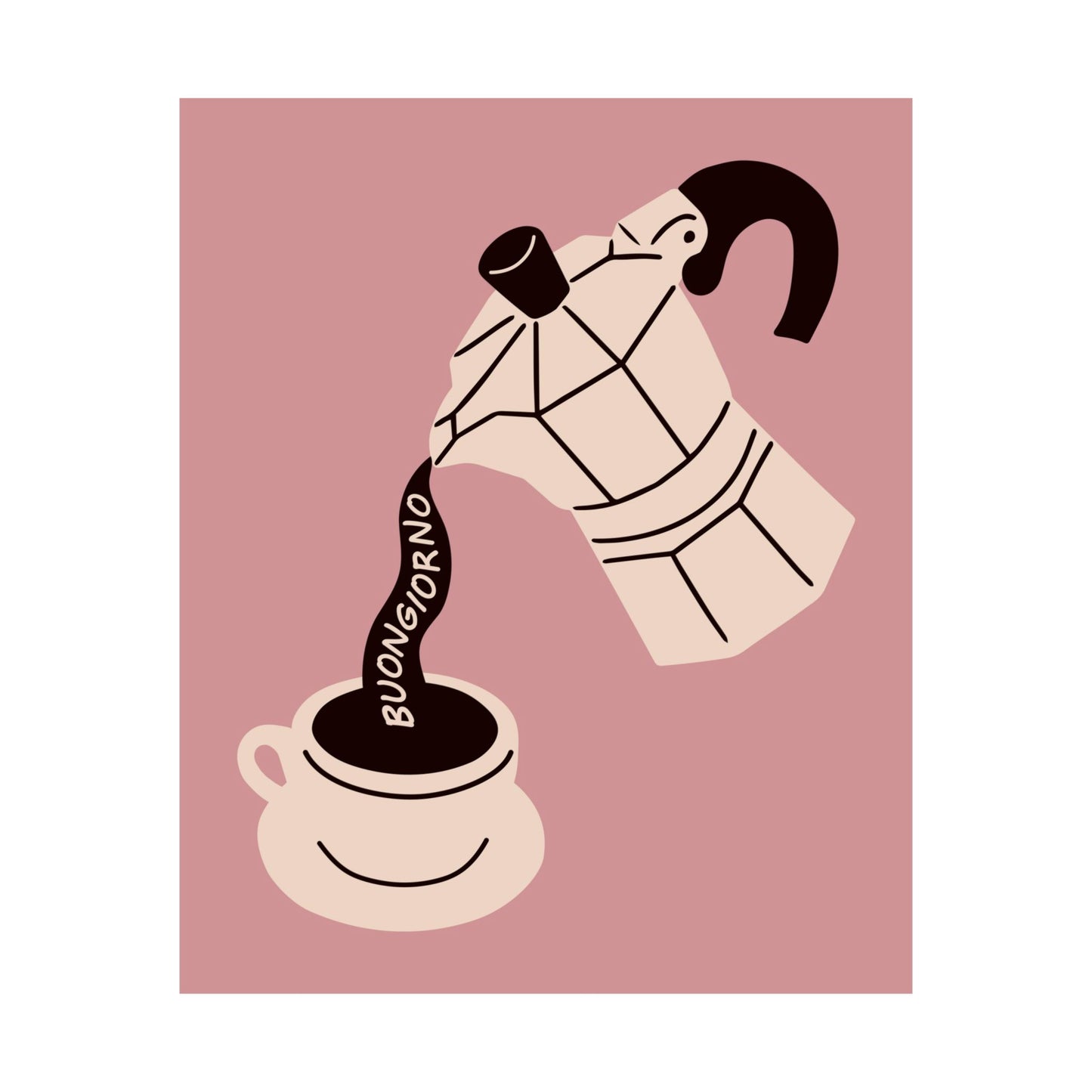 Buongiorno Moka Pot Pink Poster