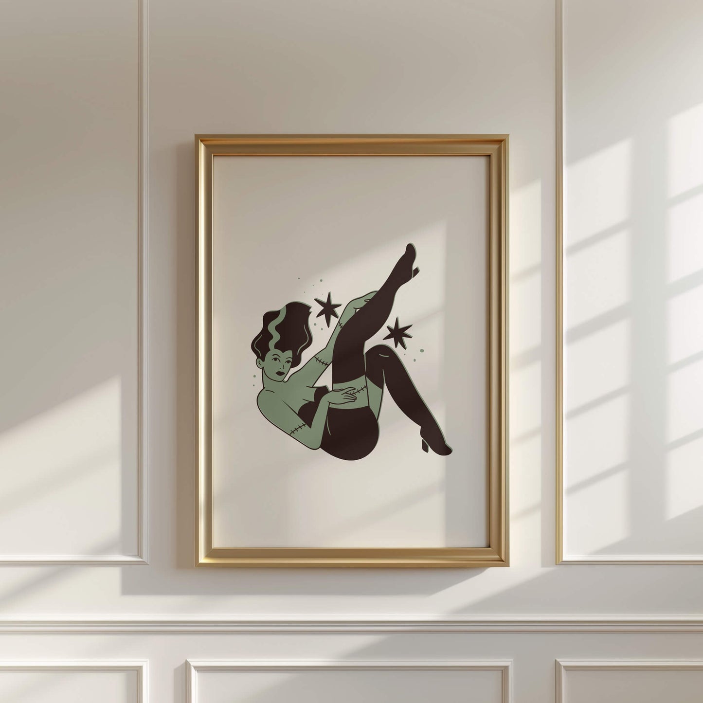 Retro Monster Pin-Up Poster